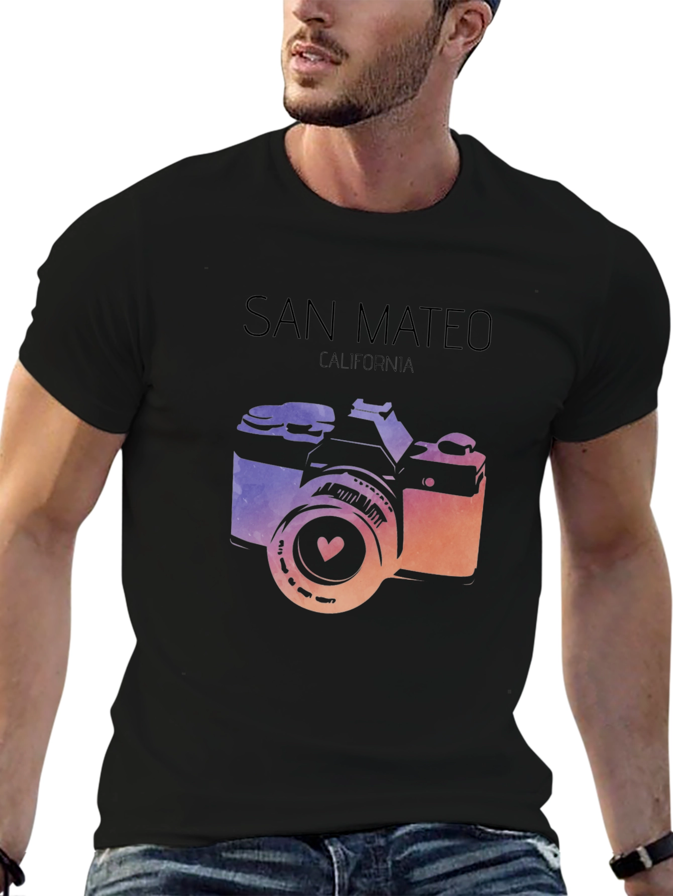San Mateo California Camera Graphic T-Shirt