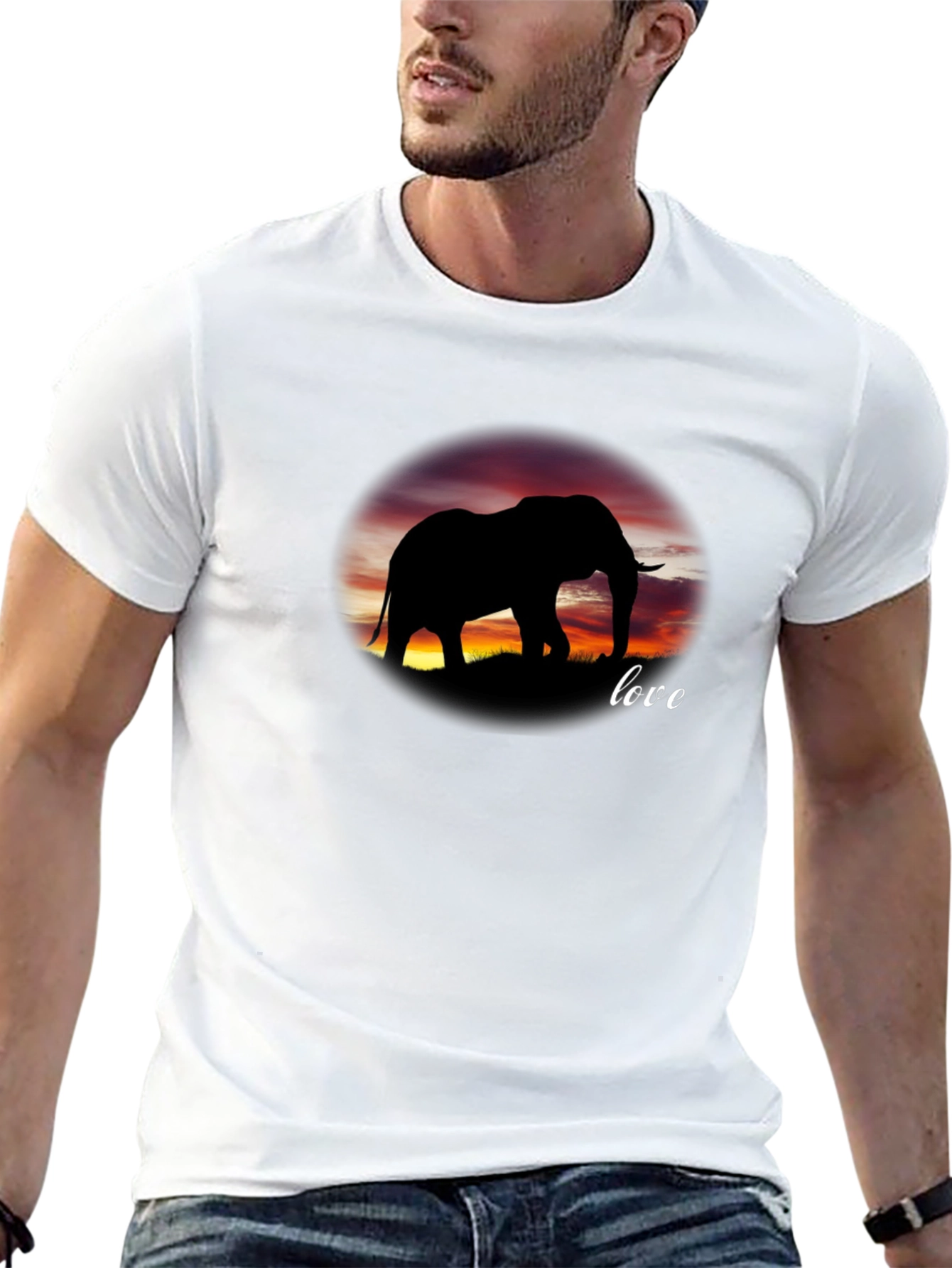 Elephant Love Silhouette Graphic Tee
