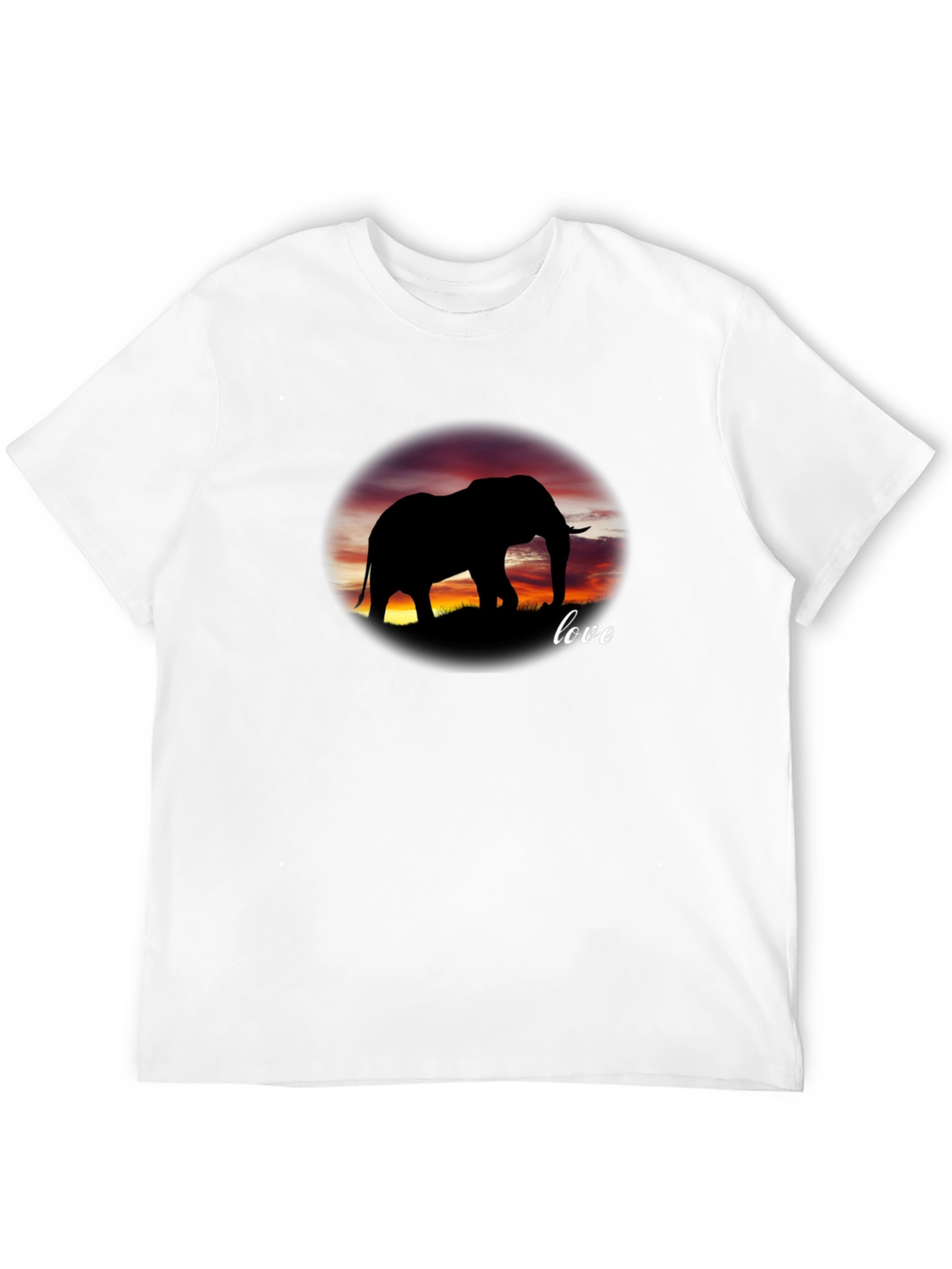 Elephant Love Silhouette Graphic Tee