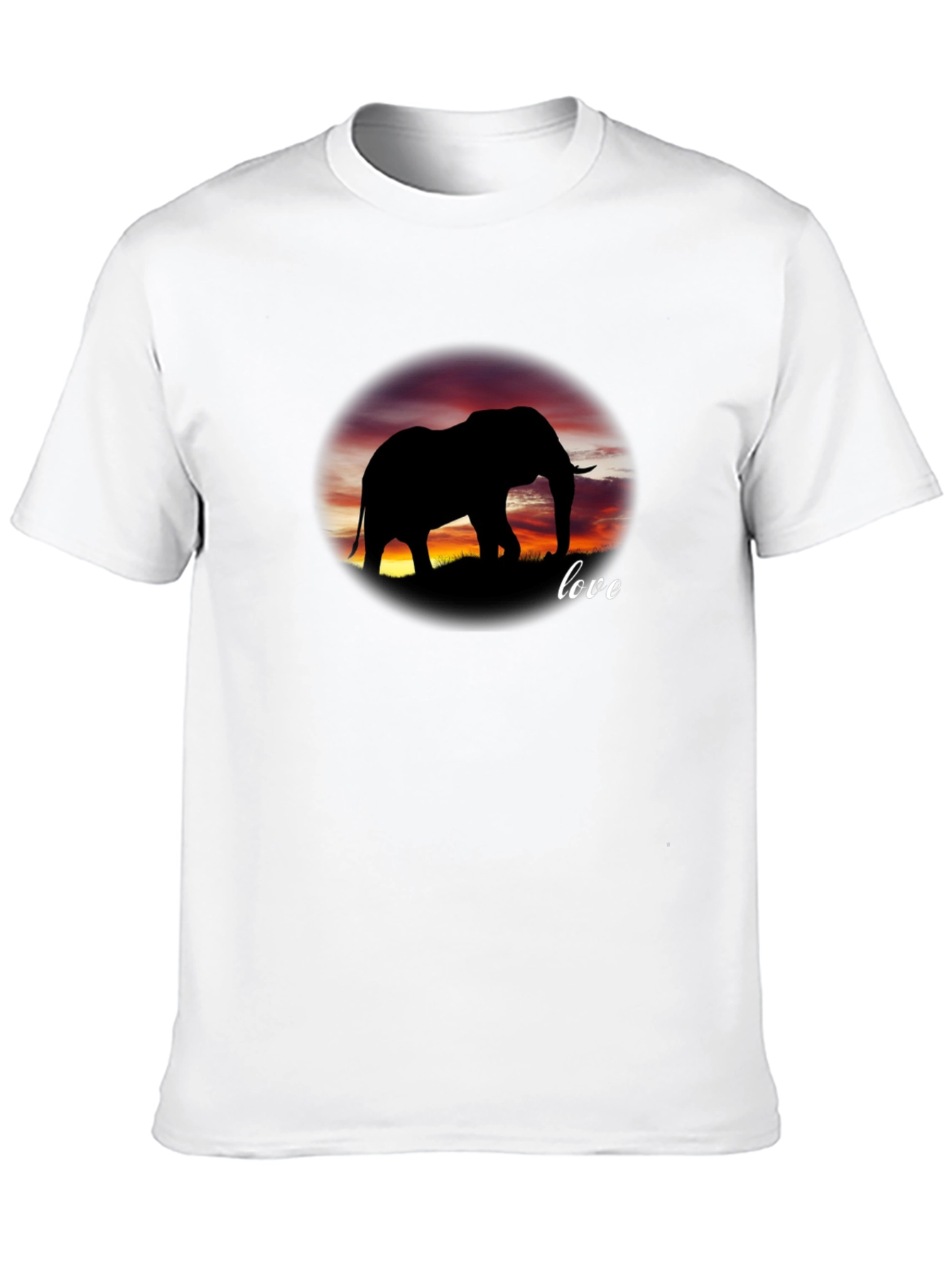Elephant Love Silhouette Graphic Tee