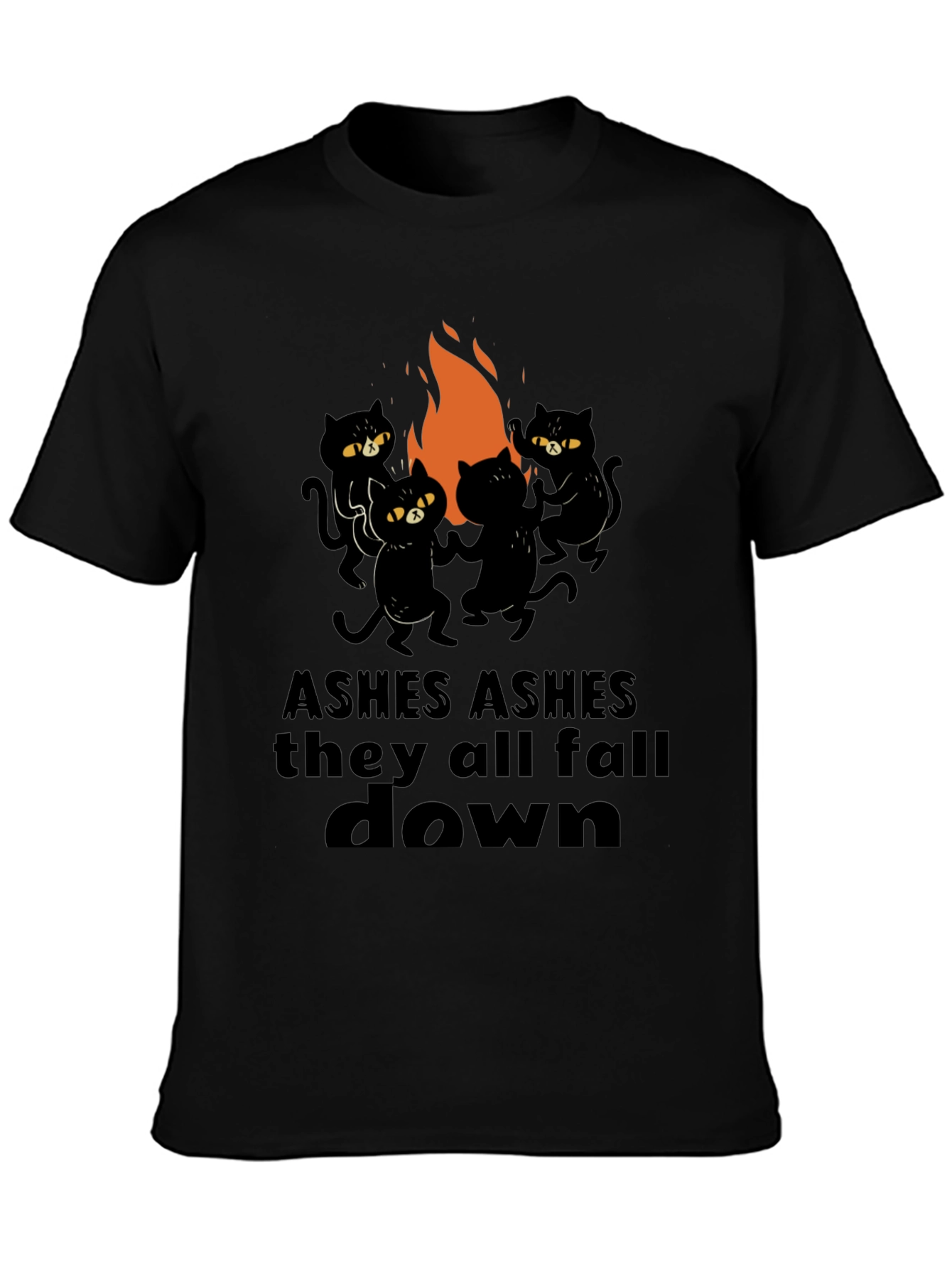 Ashes Fall Down Cats Around Fire T-Shirt