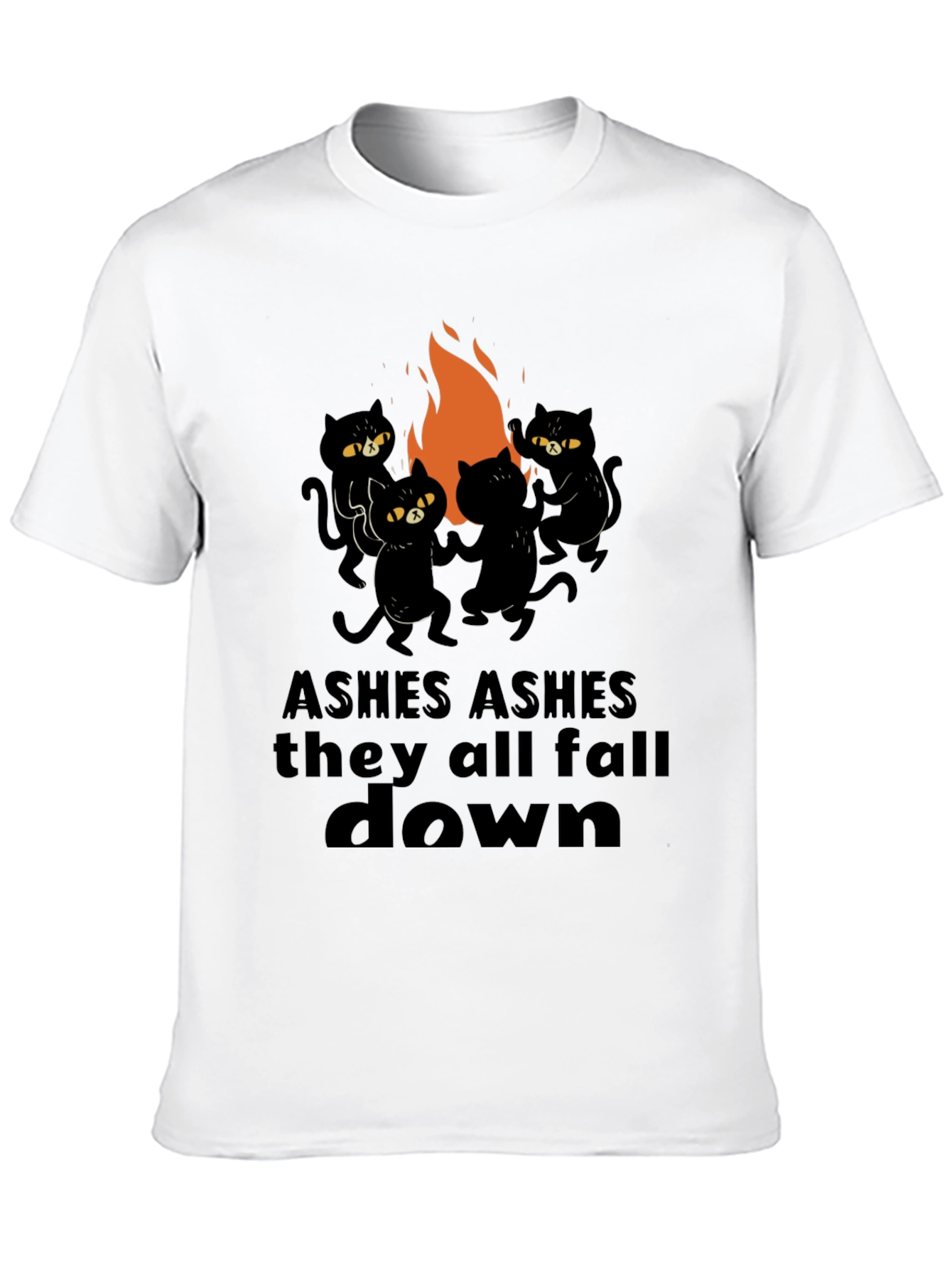 Ashes Fall Down Cats Around Fire T-Shirt