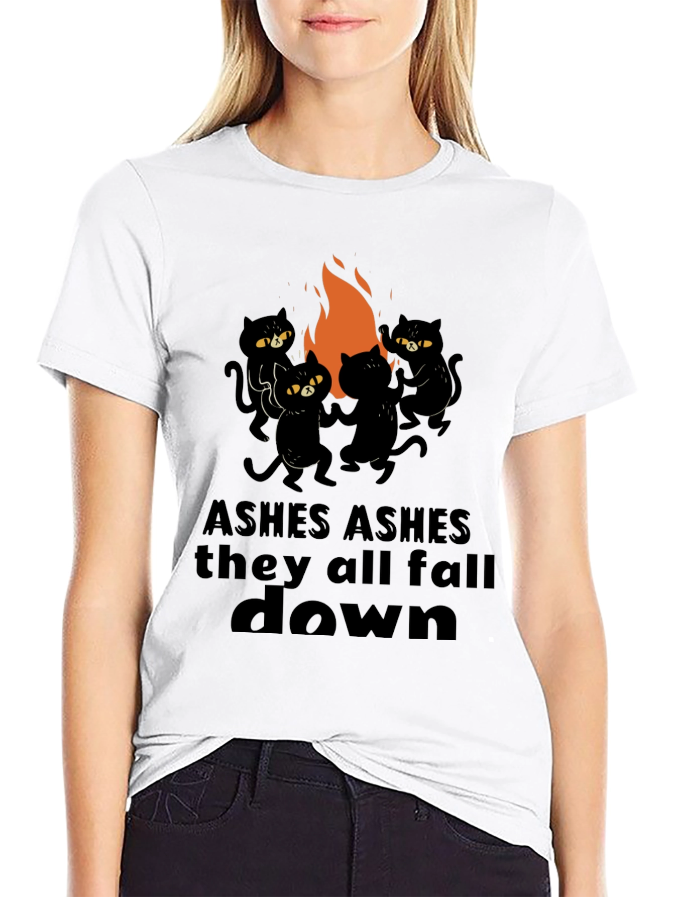 Ashes Fall Down Cats Around Fire T-Shirt