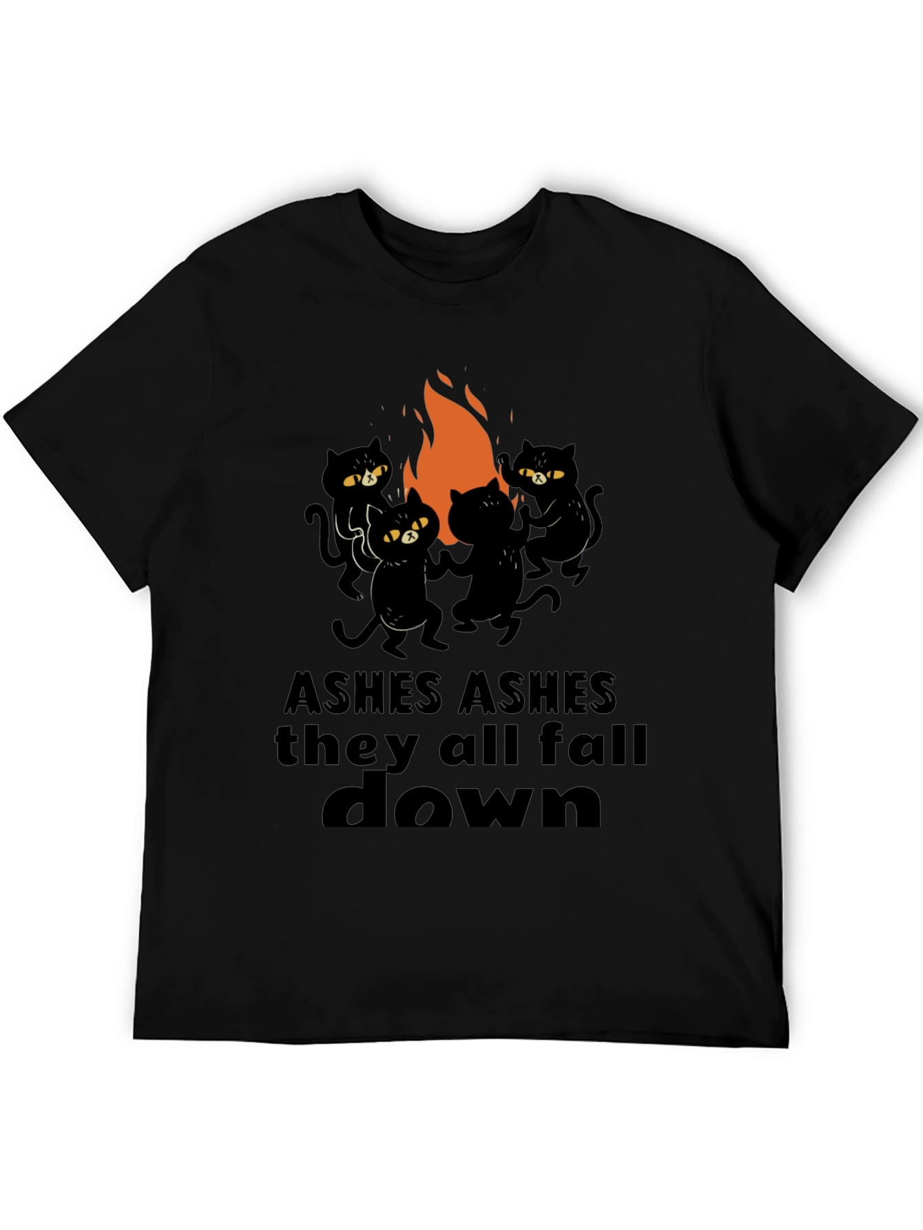 Ashes Fall Down Cats Around Fire T-Shirt