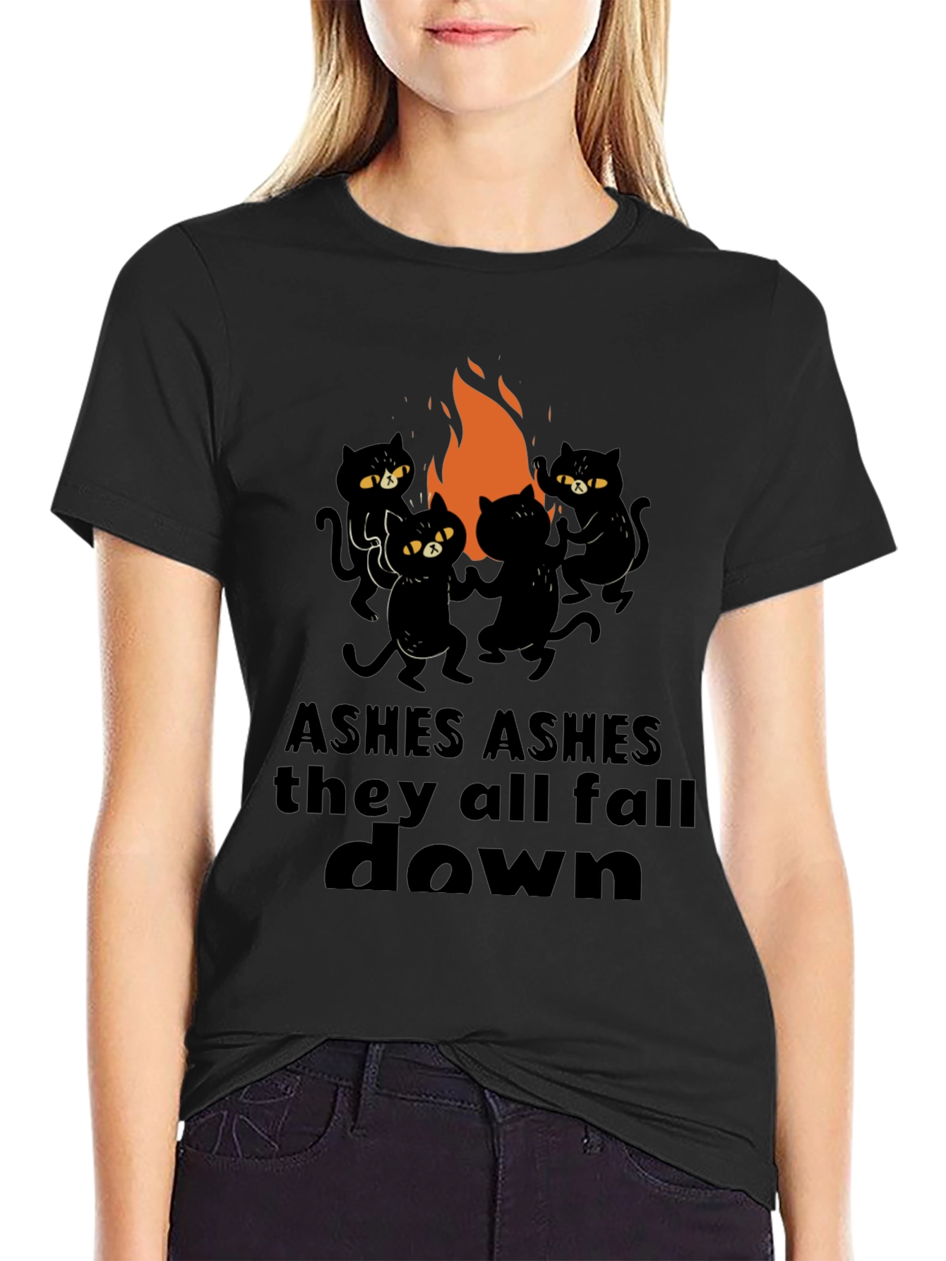 Ashes Fall Down Cats Around Fire T-Shirt