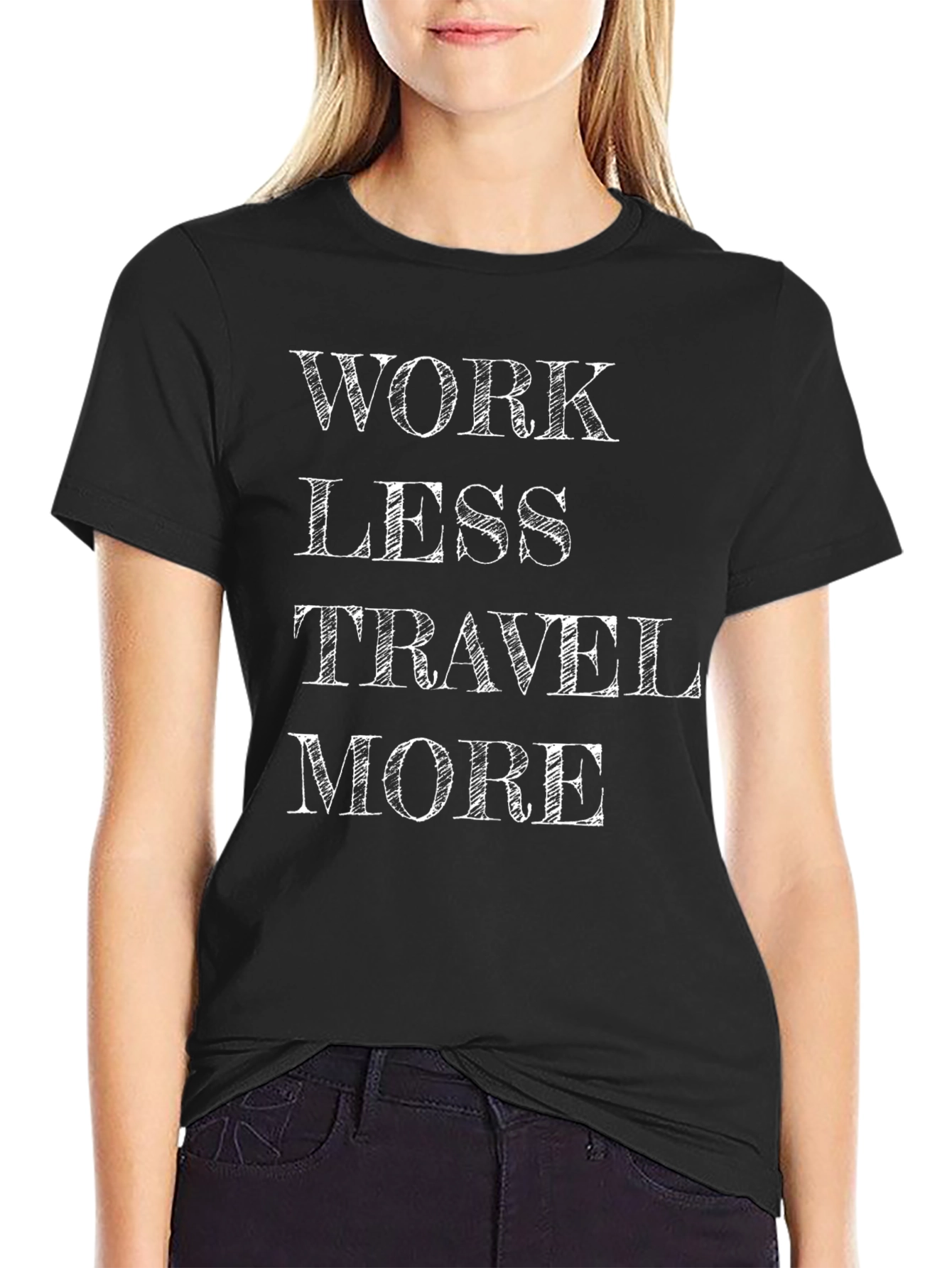 Work Less Travel More Graphic Tee
