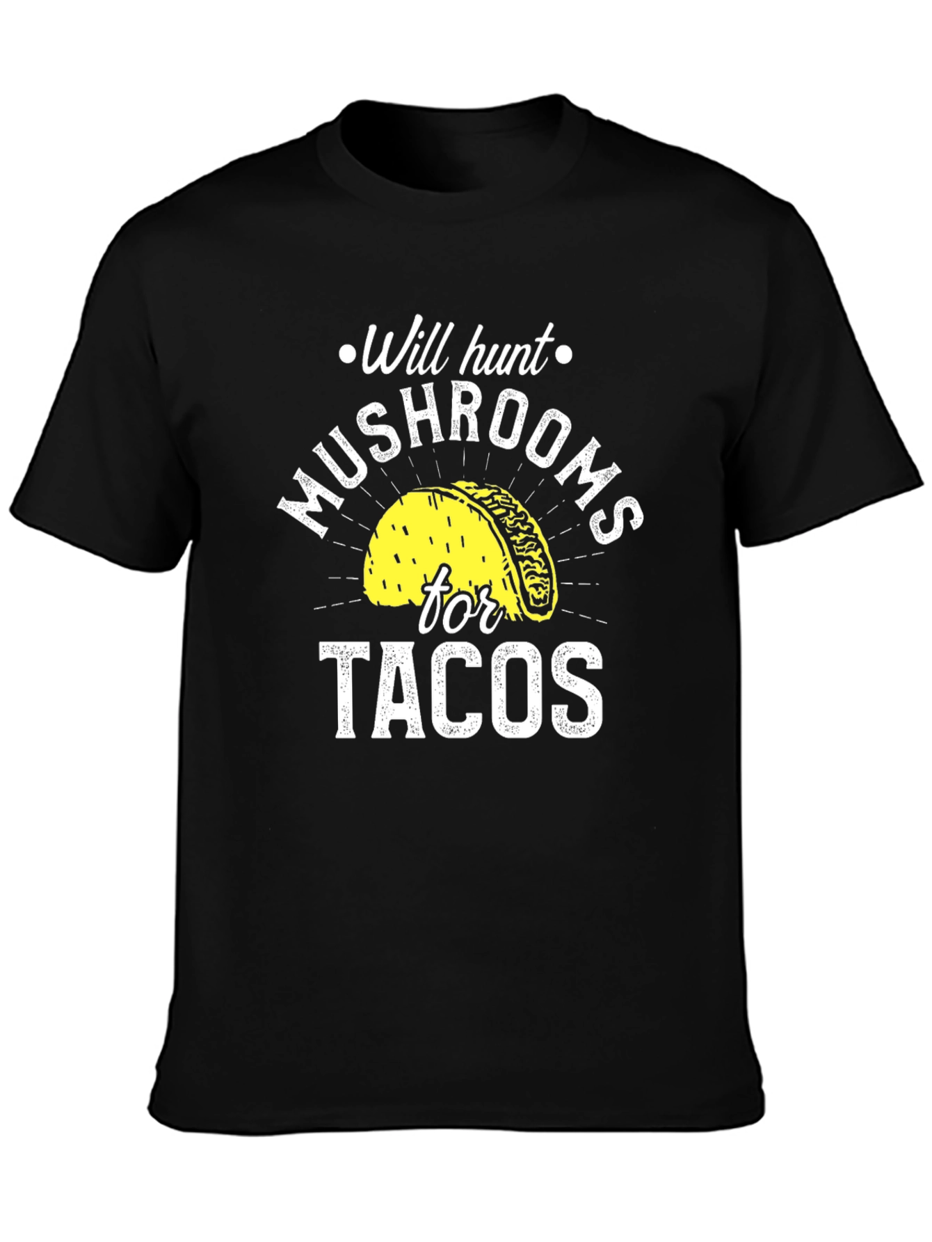 Mushroom Hunting Tacos Funny Graphic Tee