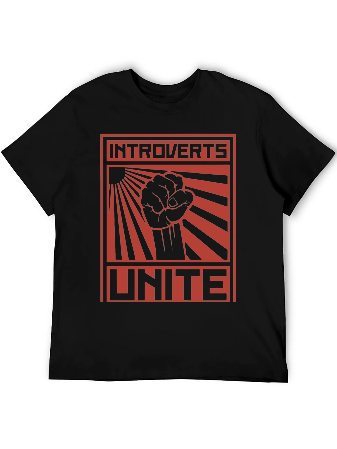 Introverts Unite Graphic Tee - Black Cotton