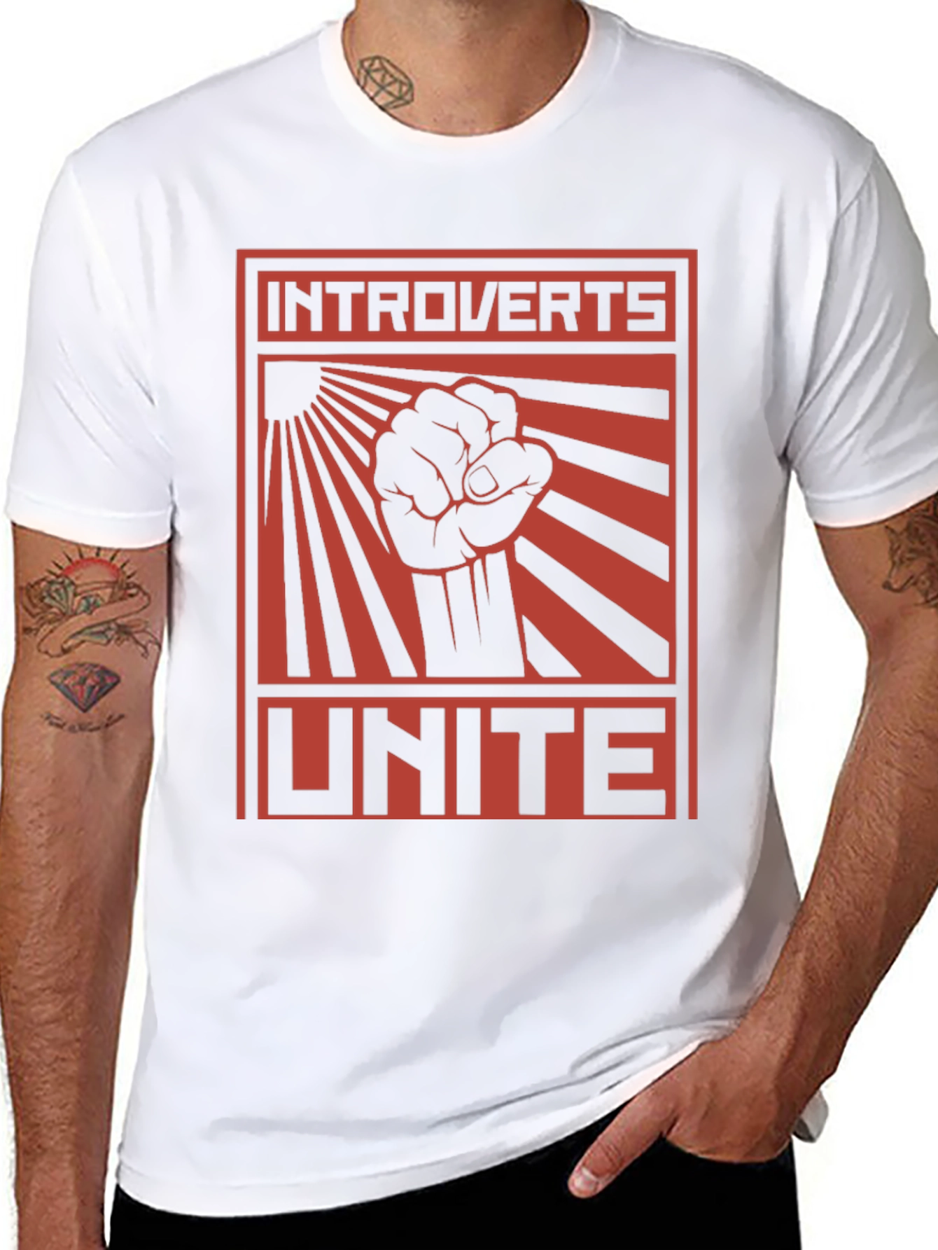 Introverts Unite Graphic Tee - Black Cotton