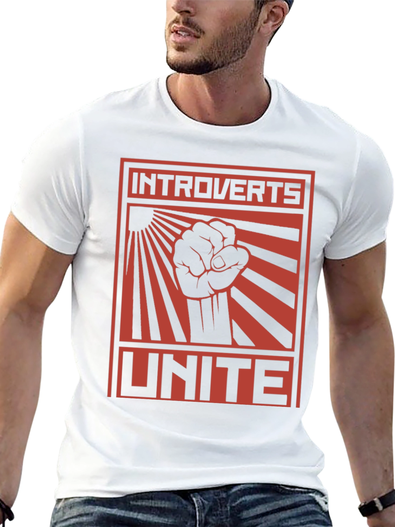 Introverts Unite Graphic Tee - Black Cotton