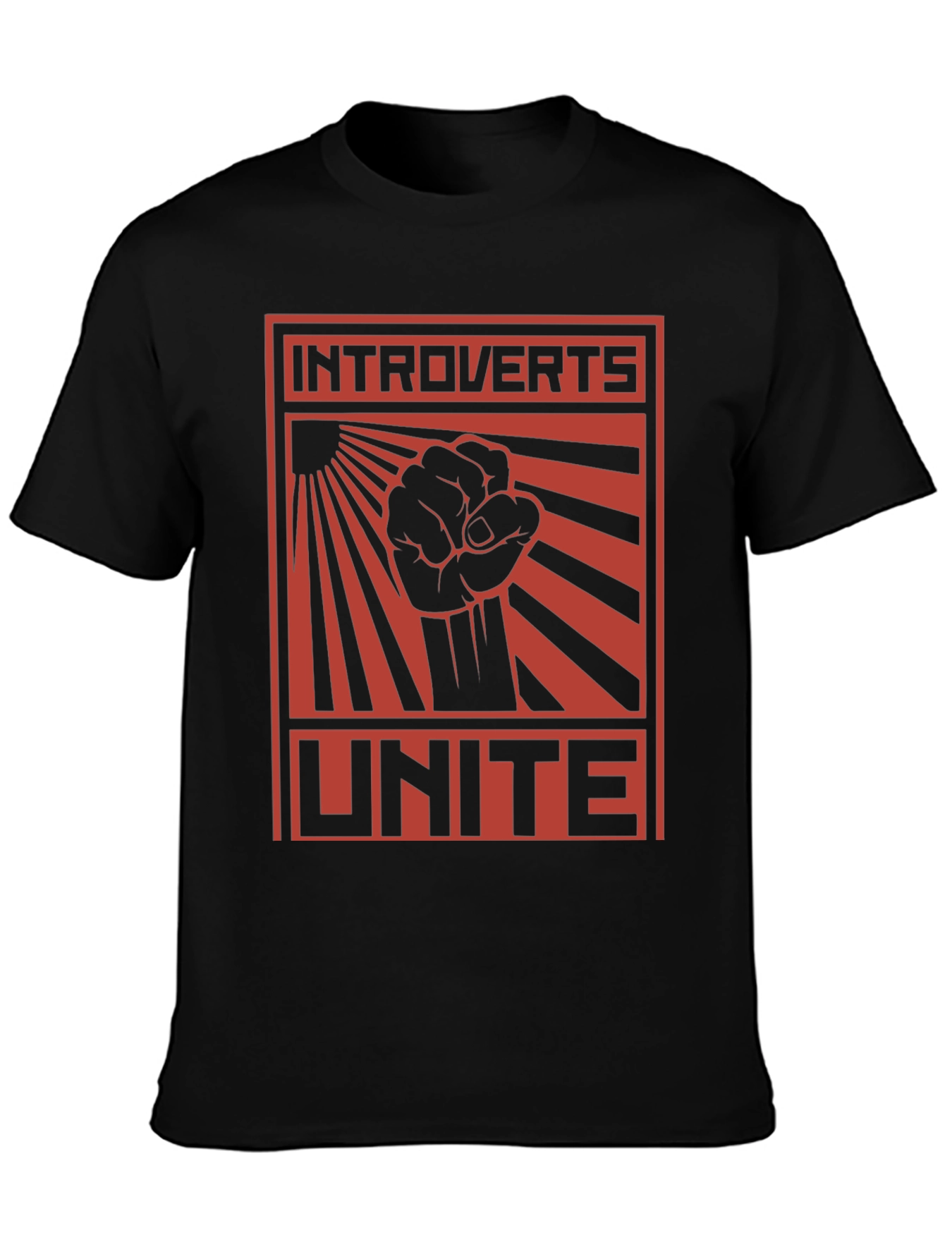 Introverts Unite Graphic Tee - Black Cotton