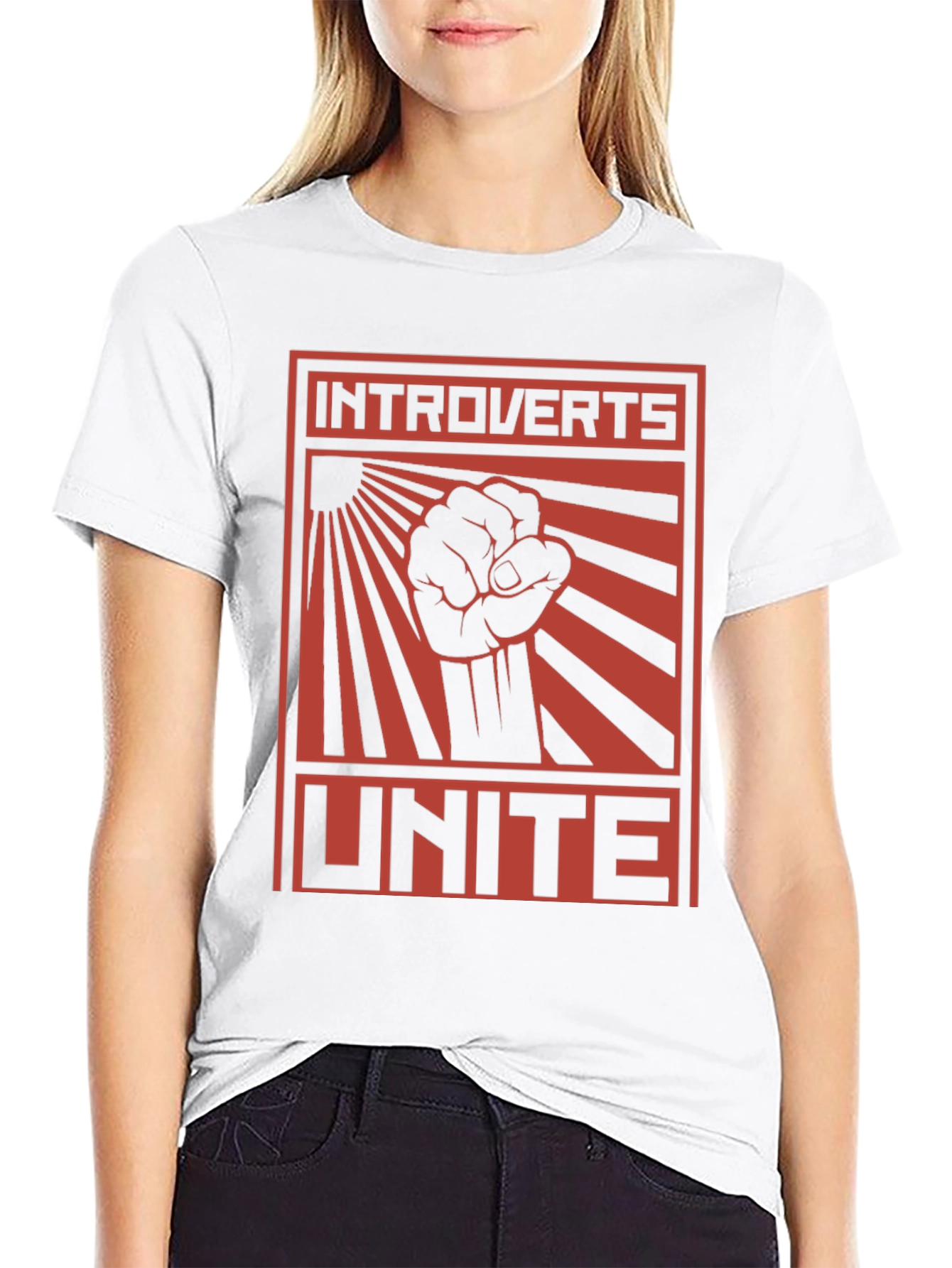 Introverts Unite Graphic Tee - Black Cotton