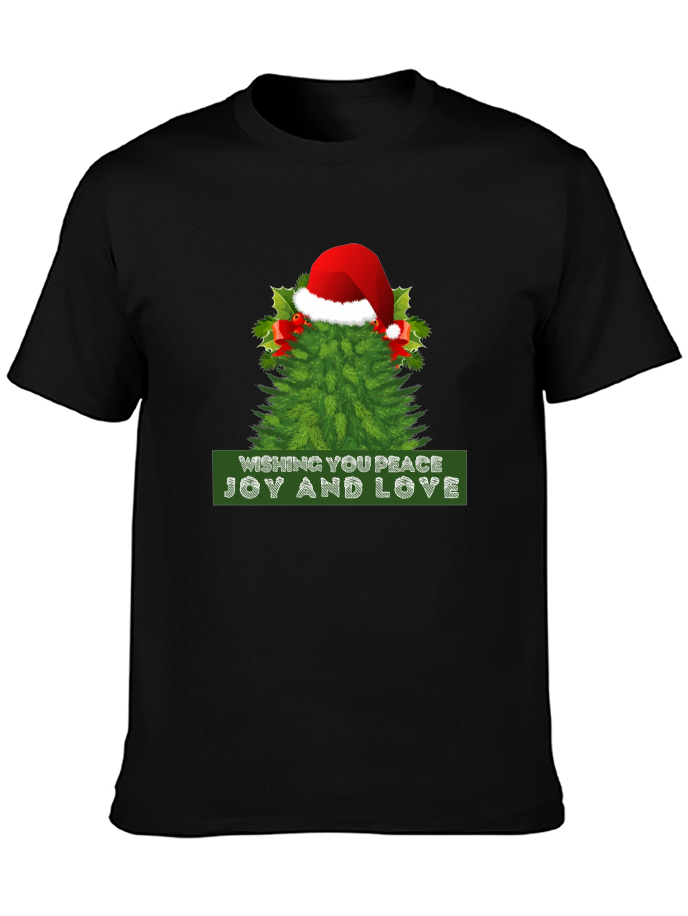 Festive Peace Joy and Love Christmas Tee