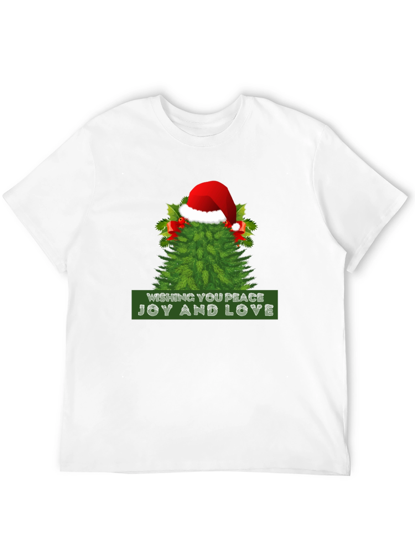 Festive Peace Joy and Love Christmas Tee