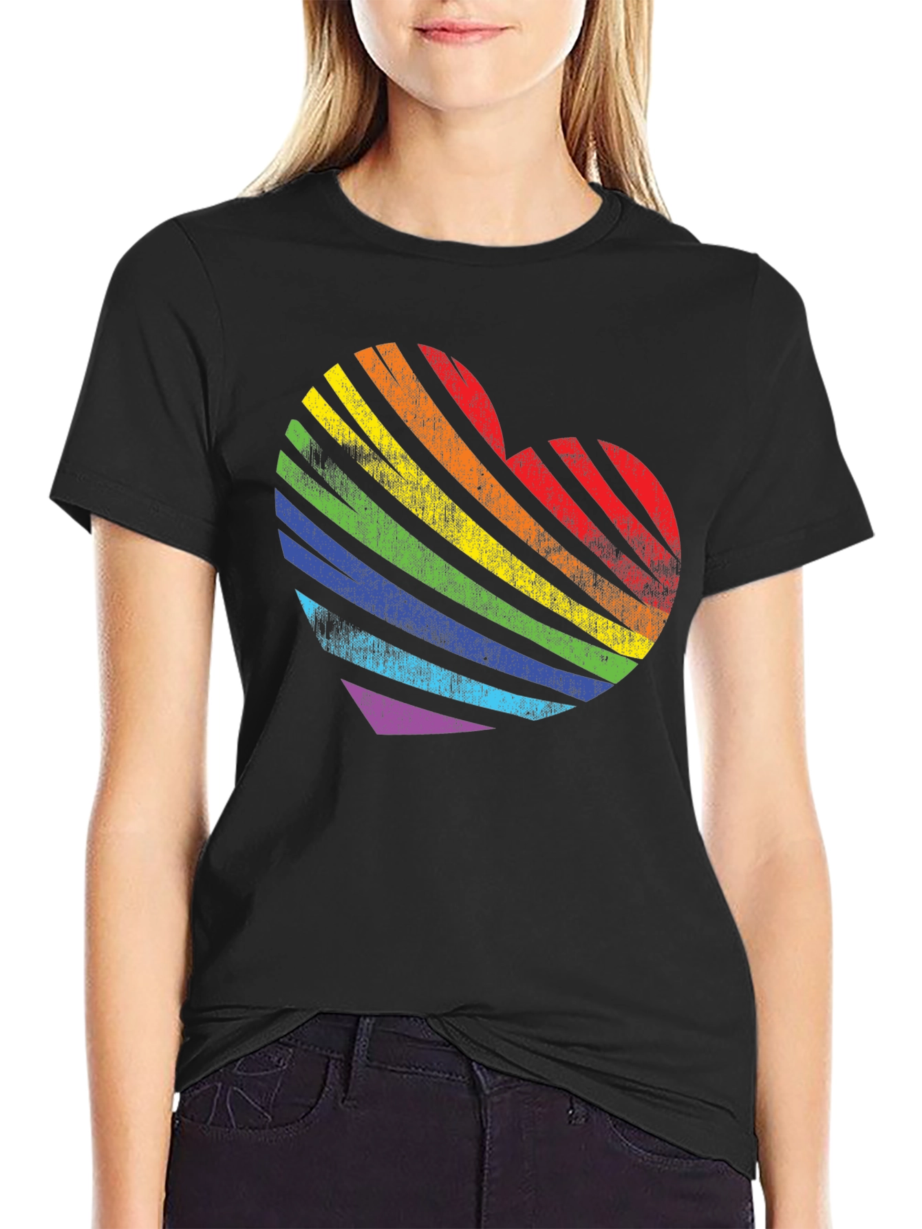 Rainbow Heart Graphic Tee - Pride Love