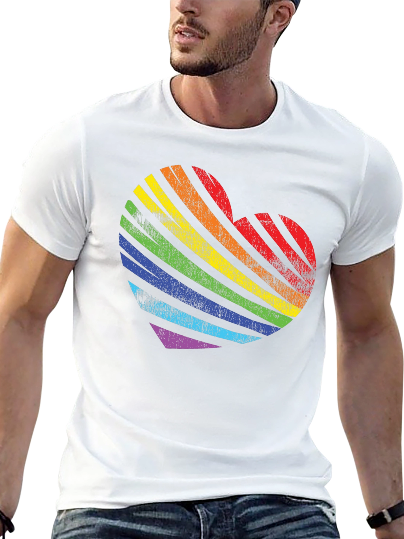 Rainbow Heart Graphic Tee - Pride Love