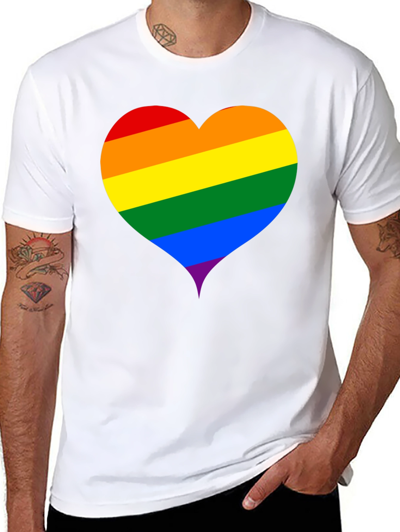 Pride Heart Tee - Black Unisex T-Shirt