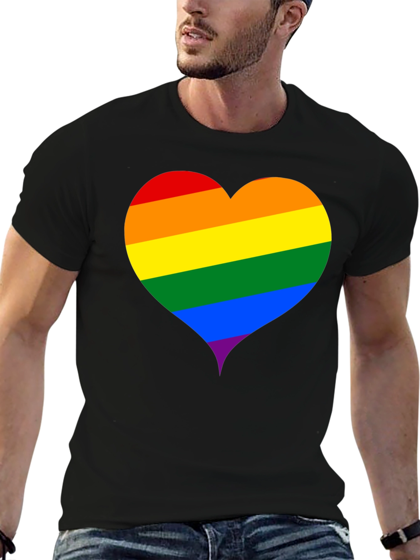 Pride Heart Tee - Black Unisex T-Shirt