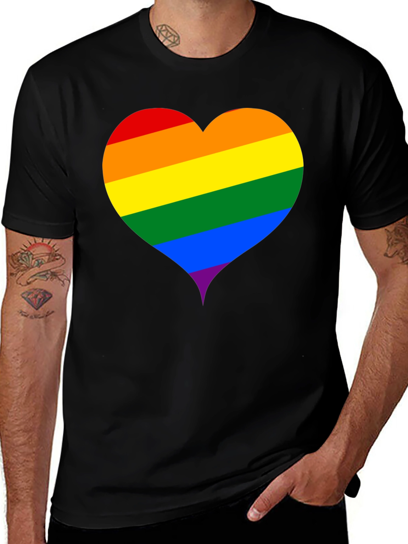 Pride Heart Tee - Black Unisex T-Shirt