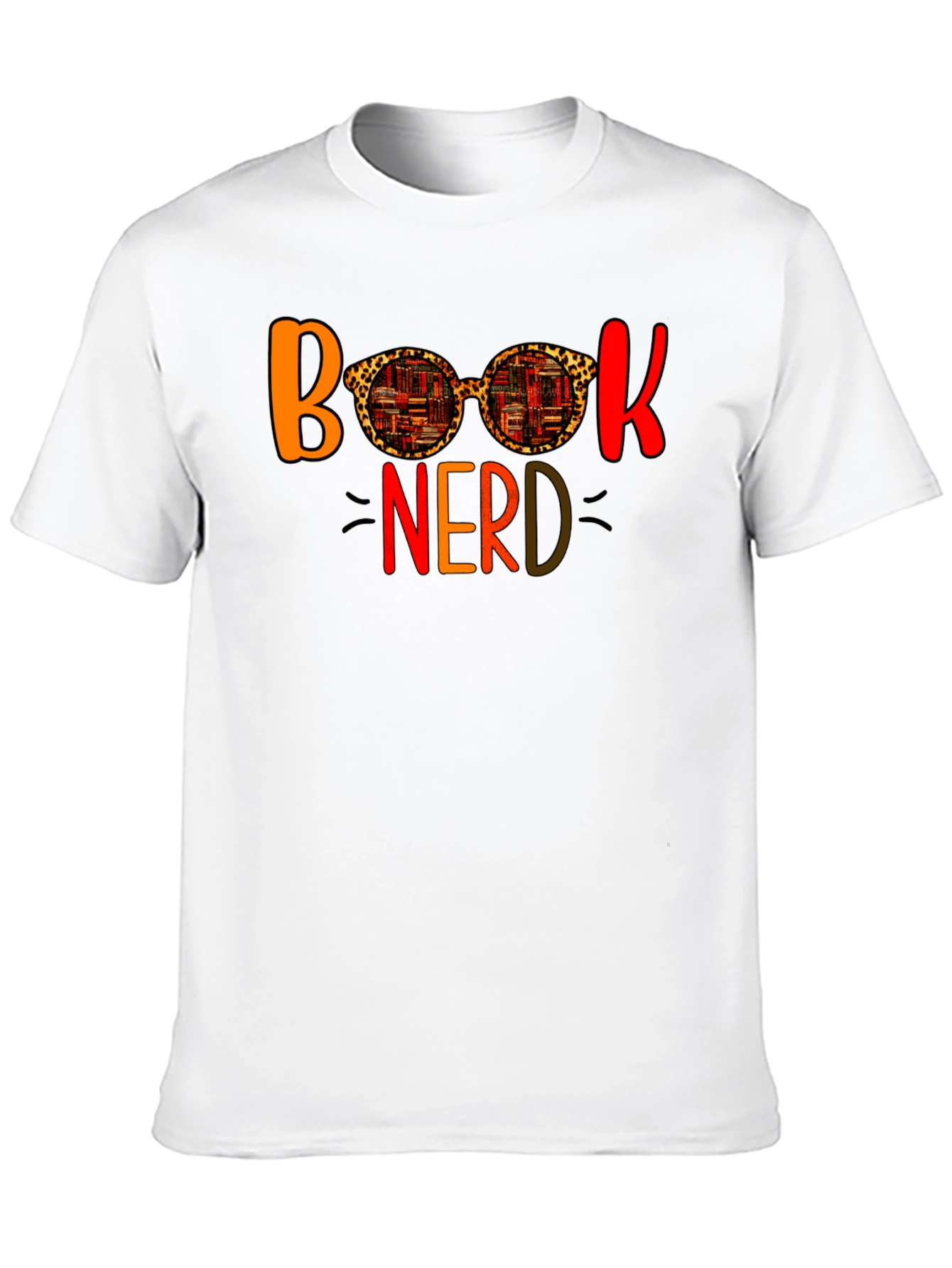 Book Nerd Leopard Print Glasses T-Shirt