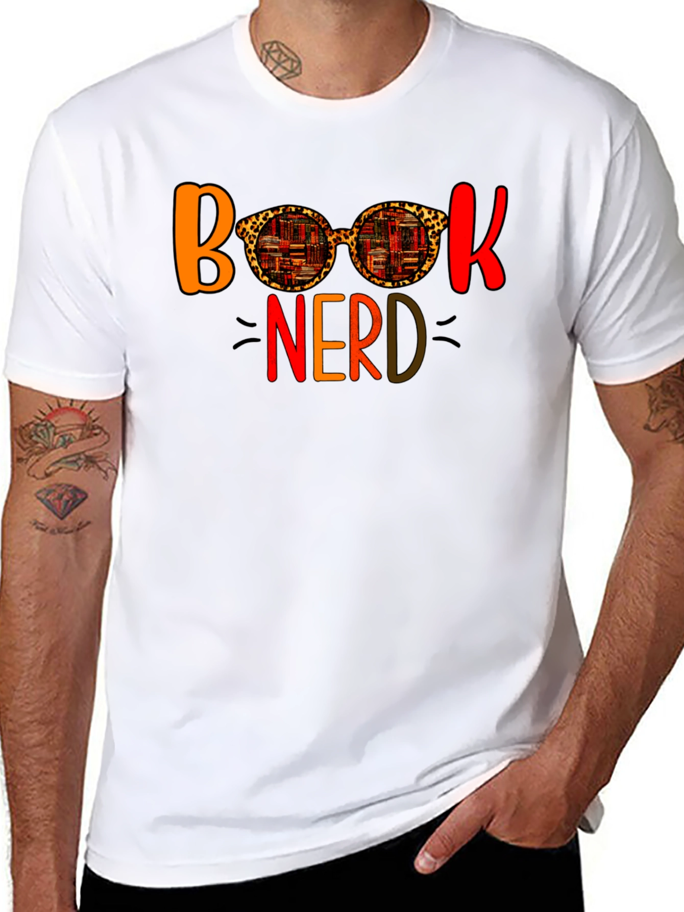 Book Nerd Leopard Print Glasses T-Shirt
