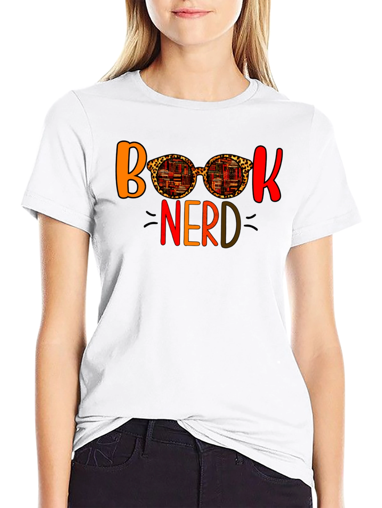 Book Nerd Leopard Print Glasses T-Shirt