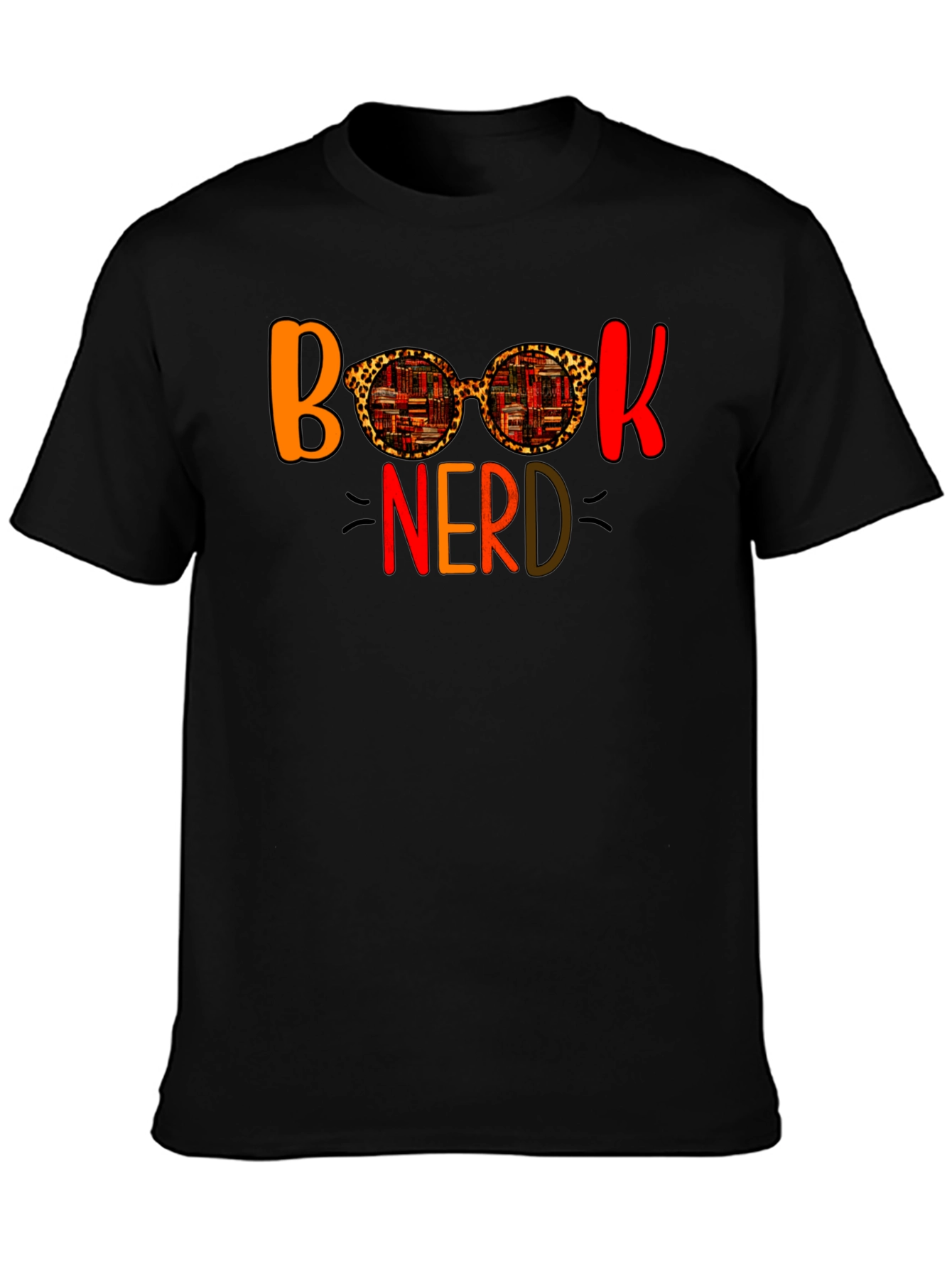 Book Nerd Leopard Print Glasses T-Shirt
