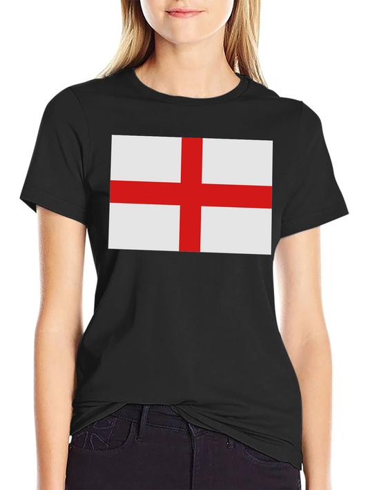England Flag T-Shirt - Black Cotton Tee