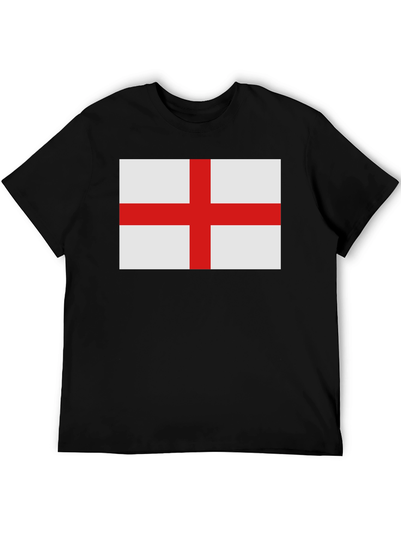 England Flag T-Shirt - Black Cotton Tee