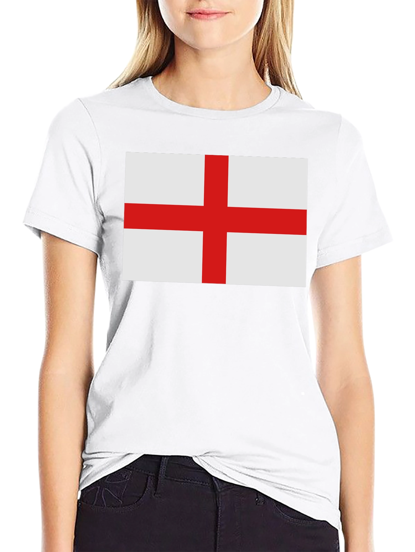 England Flag T-Shirt - Black Cotton Tee