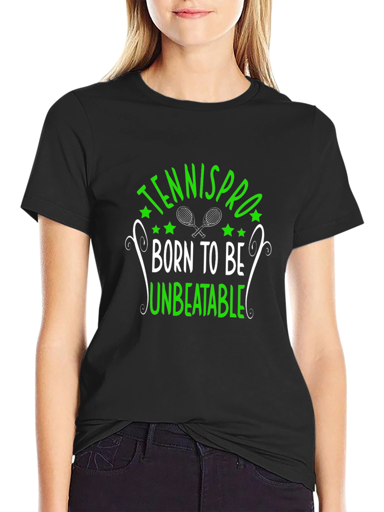 TennisPro Unbeatable Graphic T-Shirt - Black