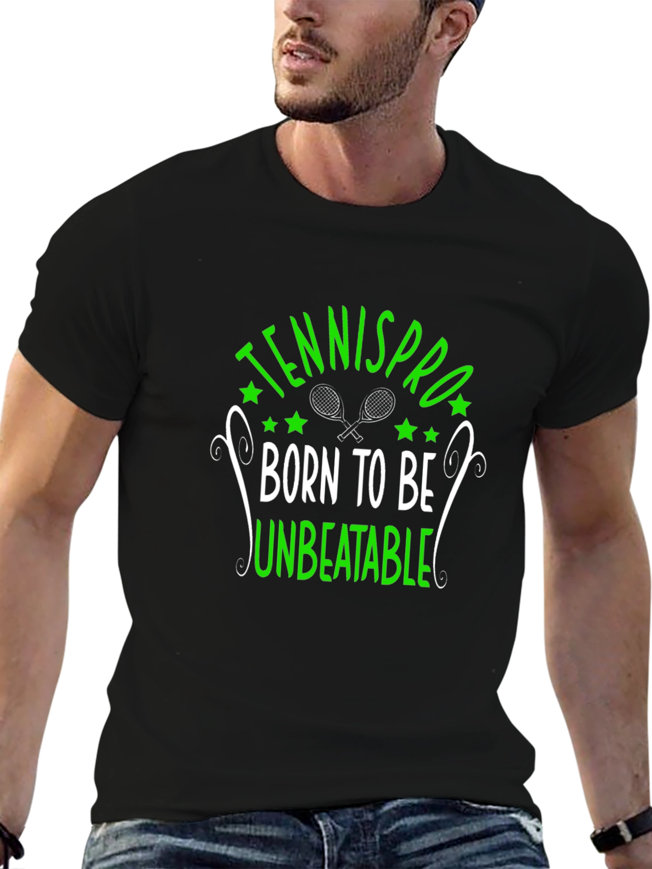 TennisPro Unbeatable Graphic T-Shirt - Black