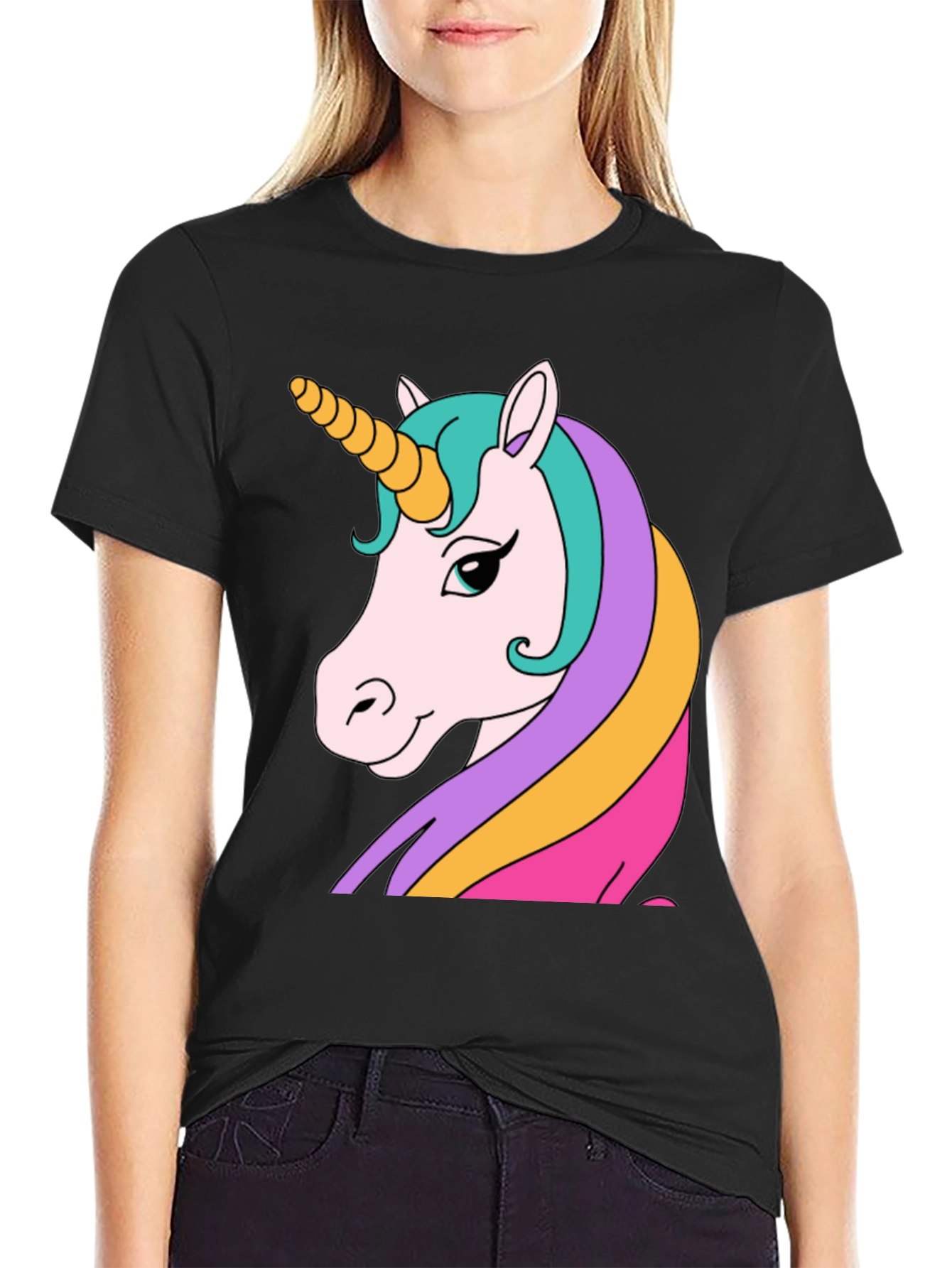 Unicorn Graphic Black T-Shirt