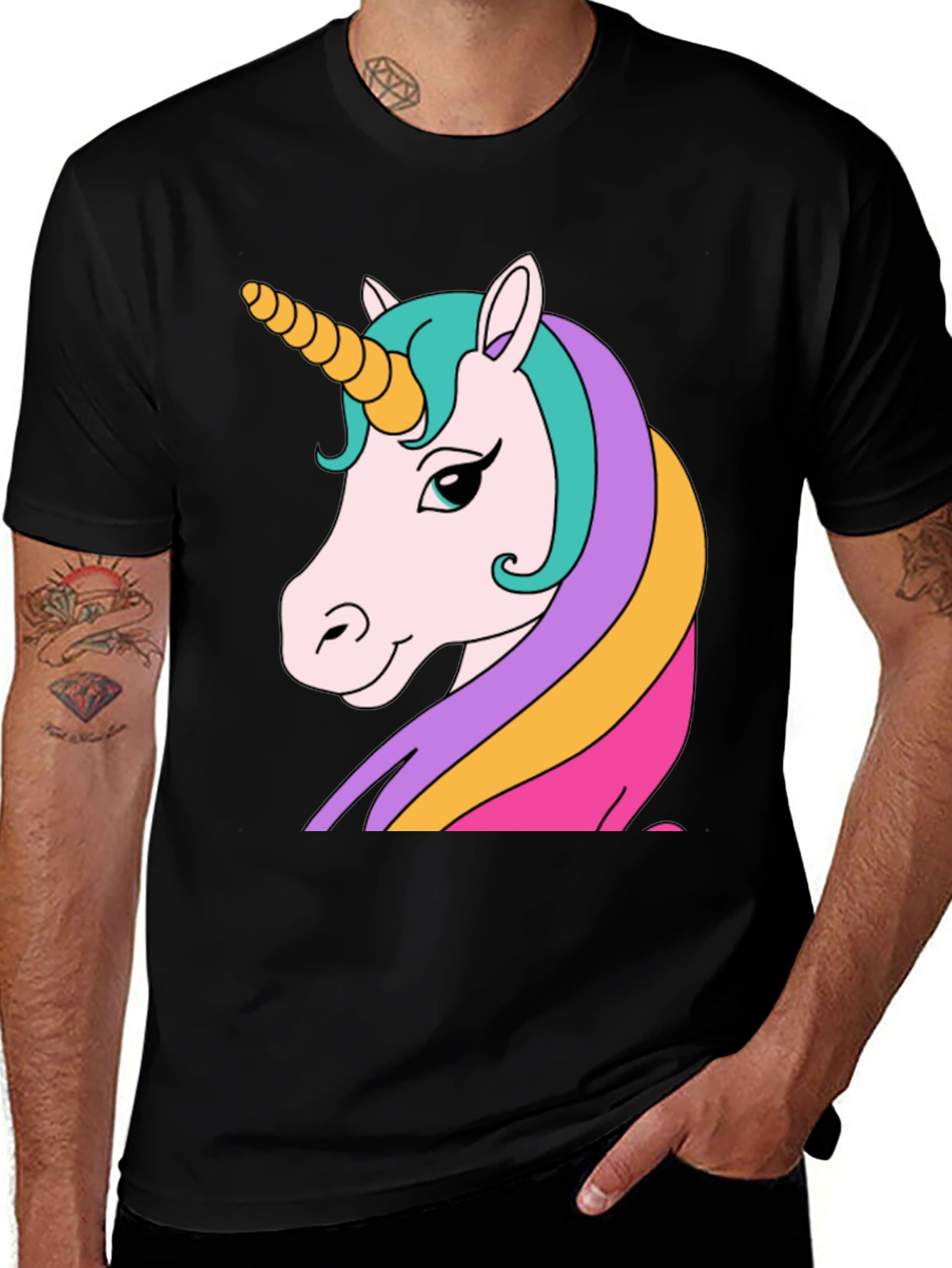 Unicorn Graphic Black T-Shirt