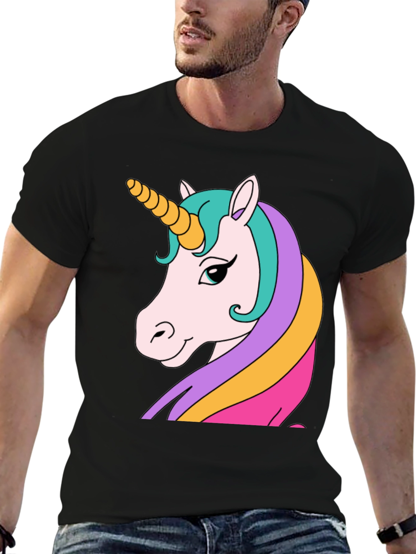 Unicorn Graphic Black T-Shirt