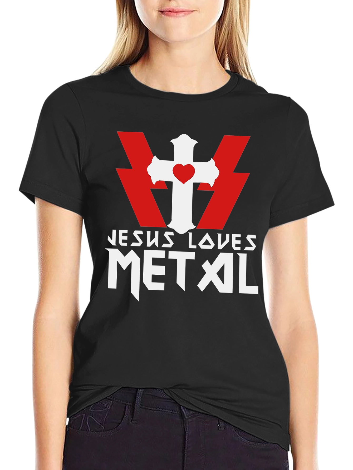 Jesus Loves Metal Graphic T-Shirt - Bold Christian Apparel