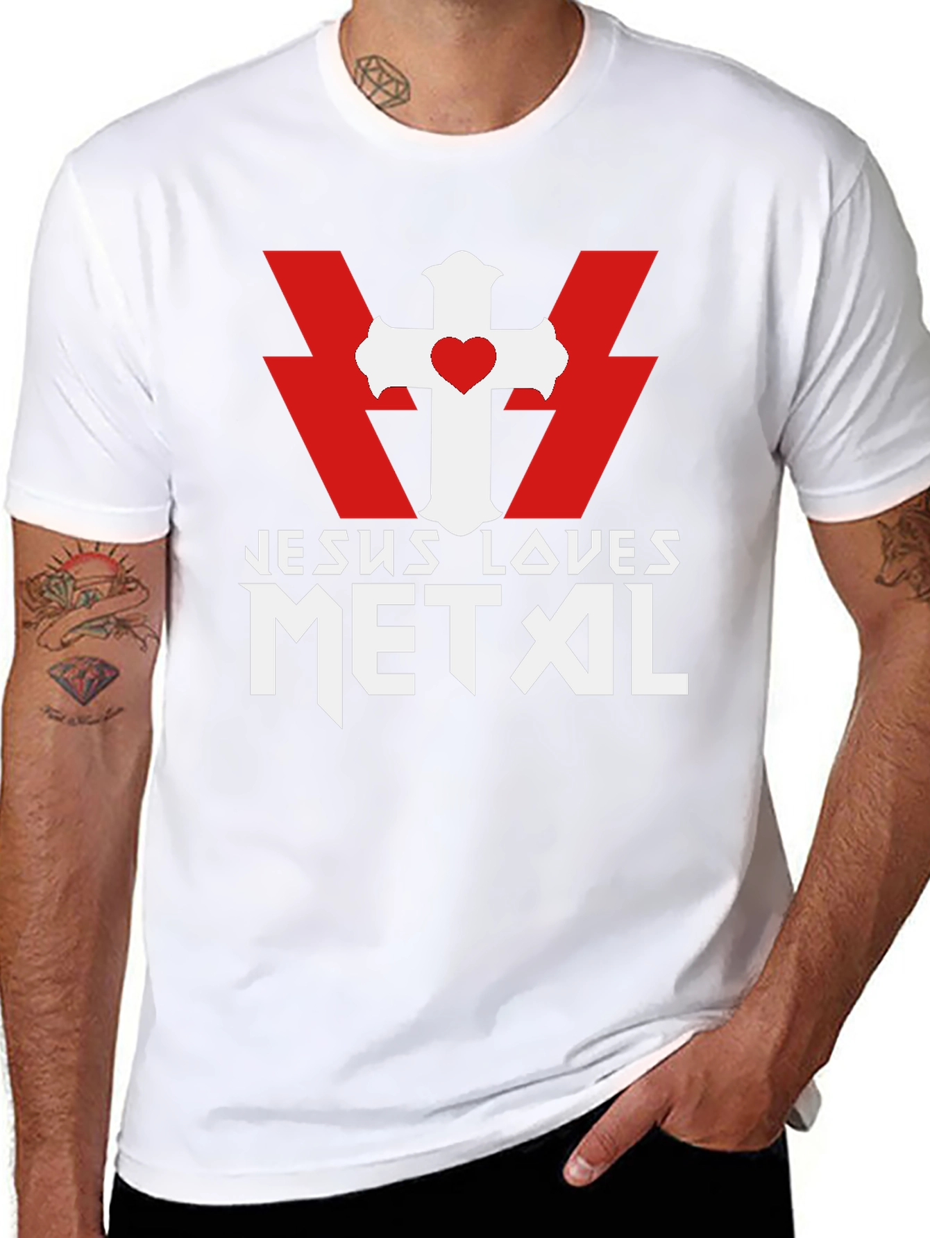Jesus Loves Metal Graphic T-Shirt - Bold Christian Apparel