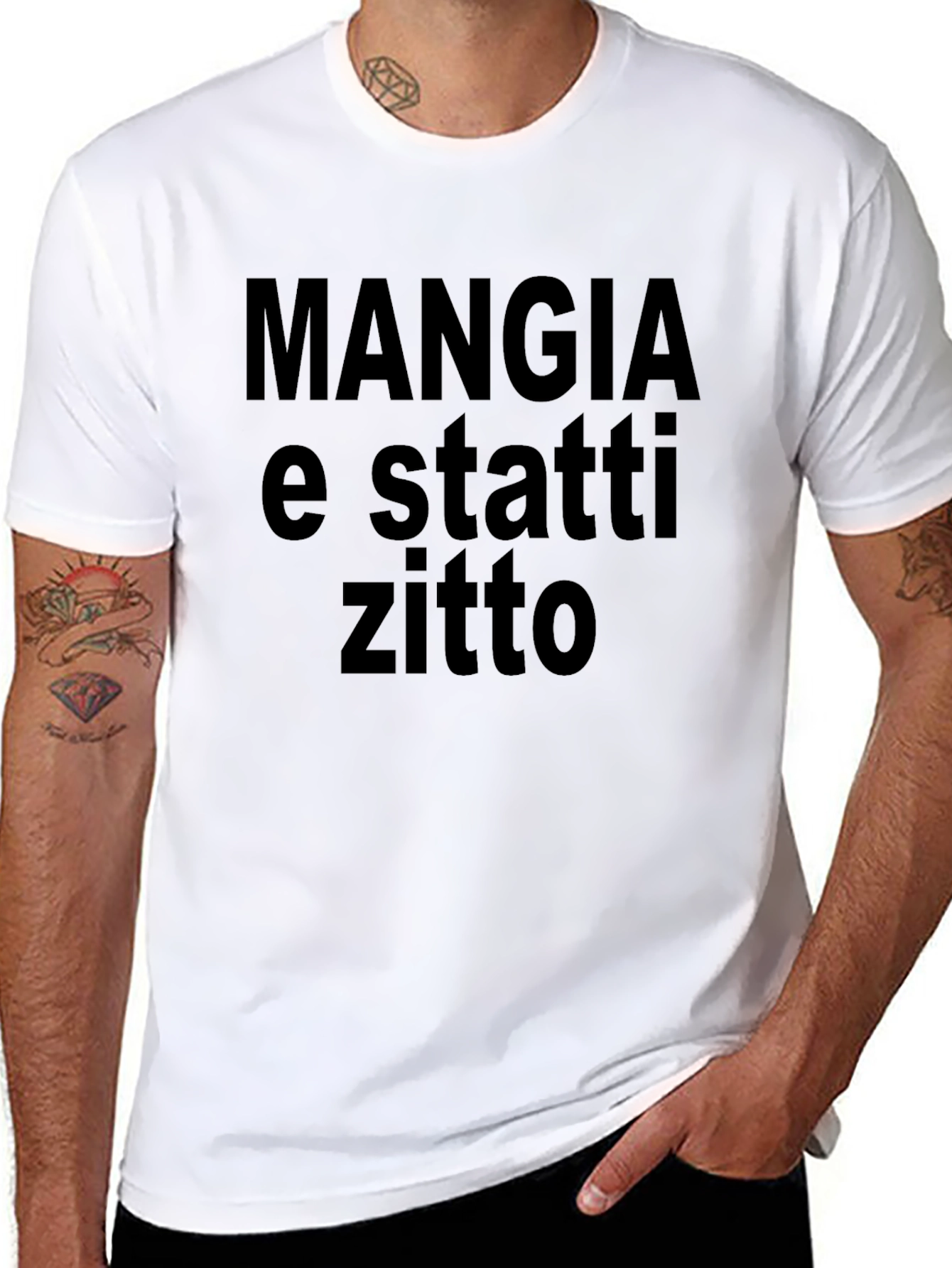 Mangia e Statti Zitto Graphic Tee - Black