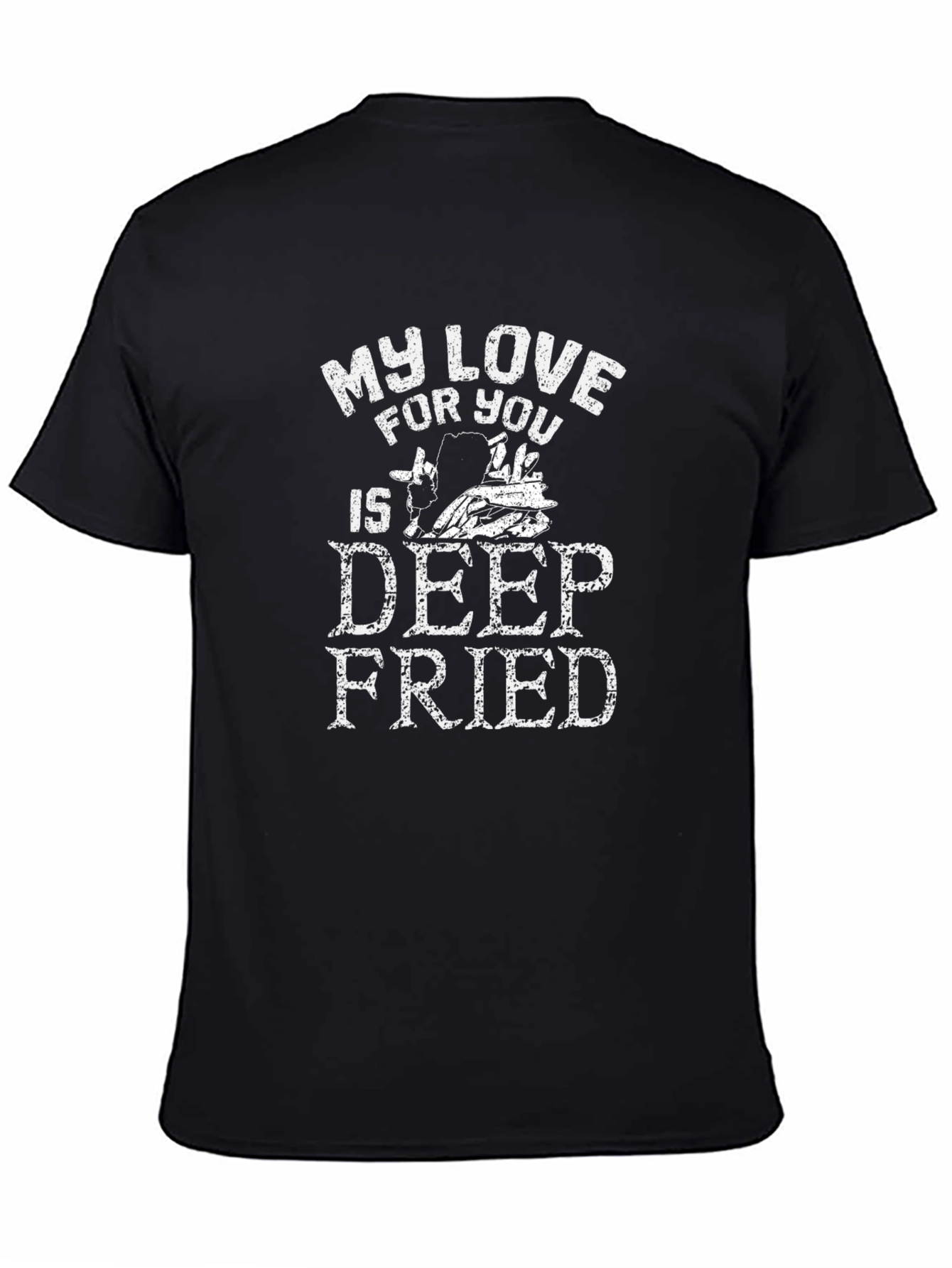 Deep Fried Love Black T-Shirt - Funny Foodie Tee