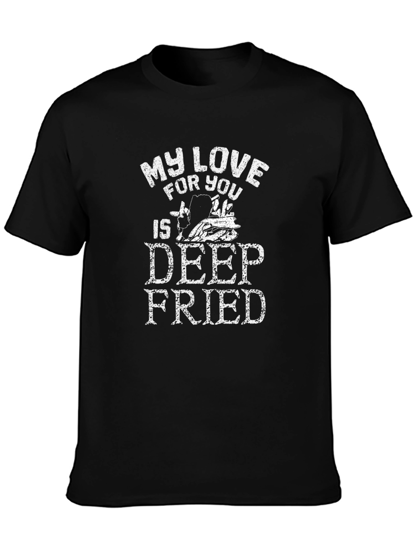 Deep Fried Love Black T-Shirt - Funny Foodie Tee