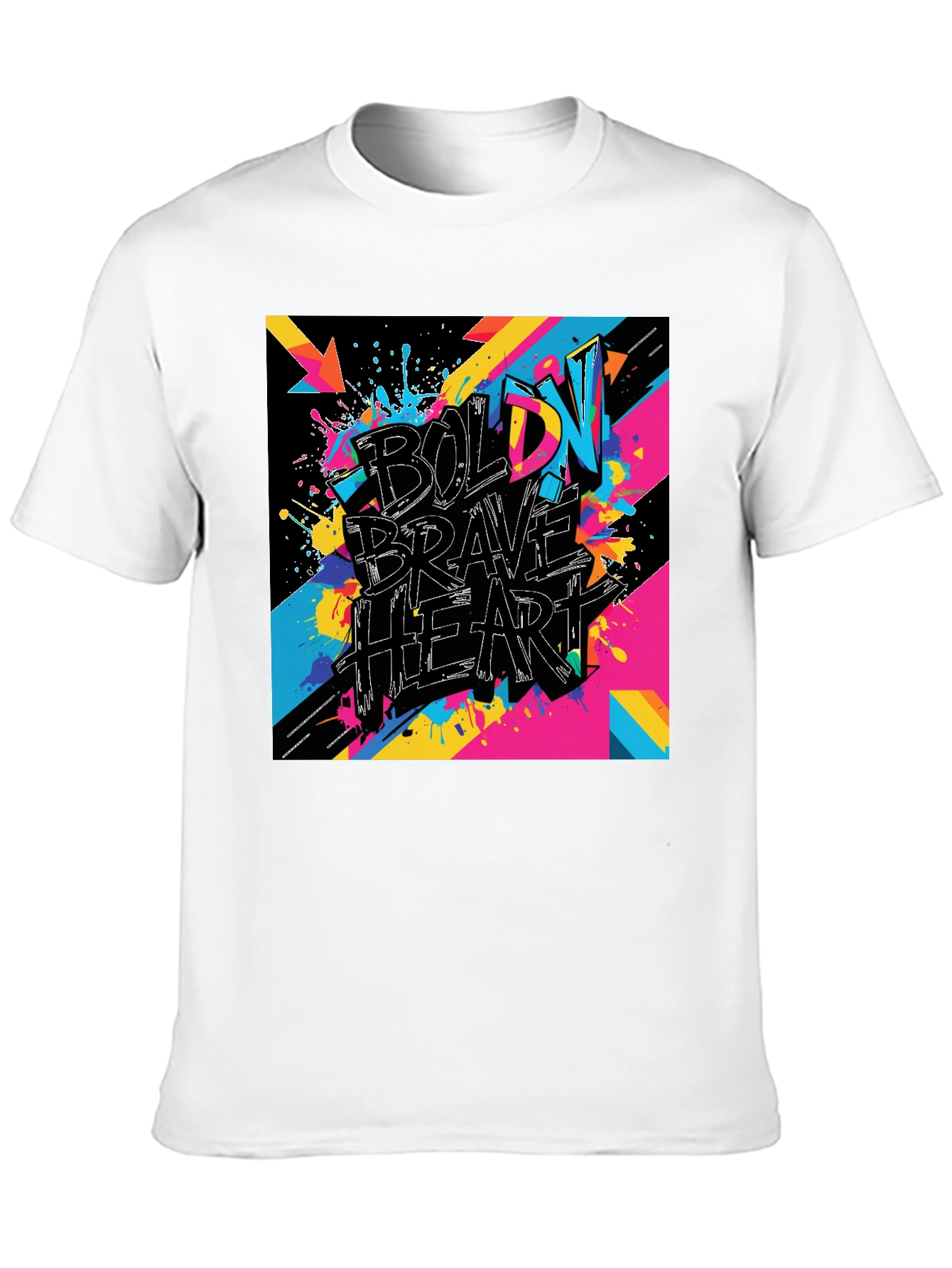 Bold Brave Heart Graphic Tee - Black