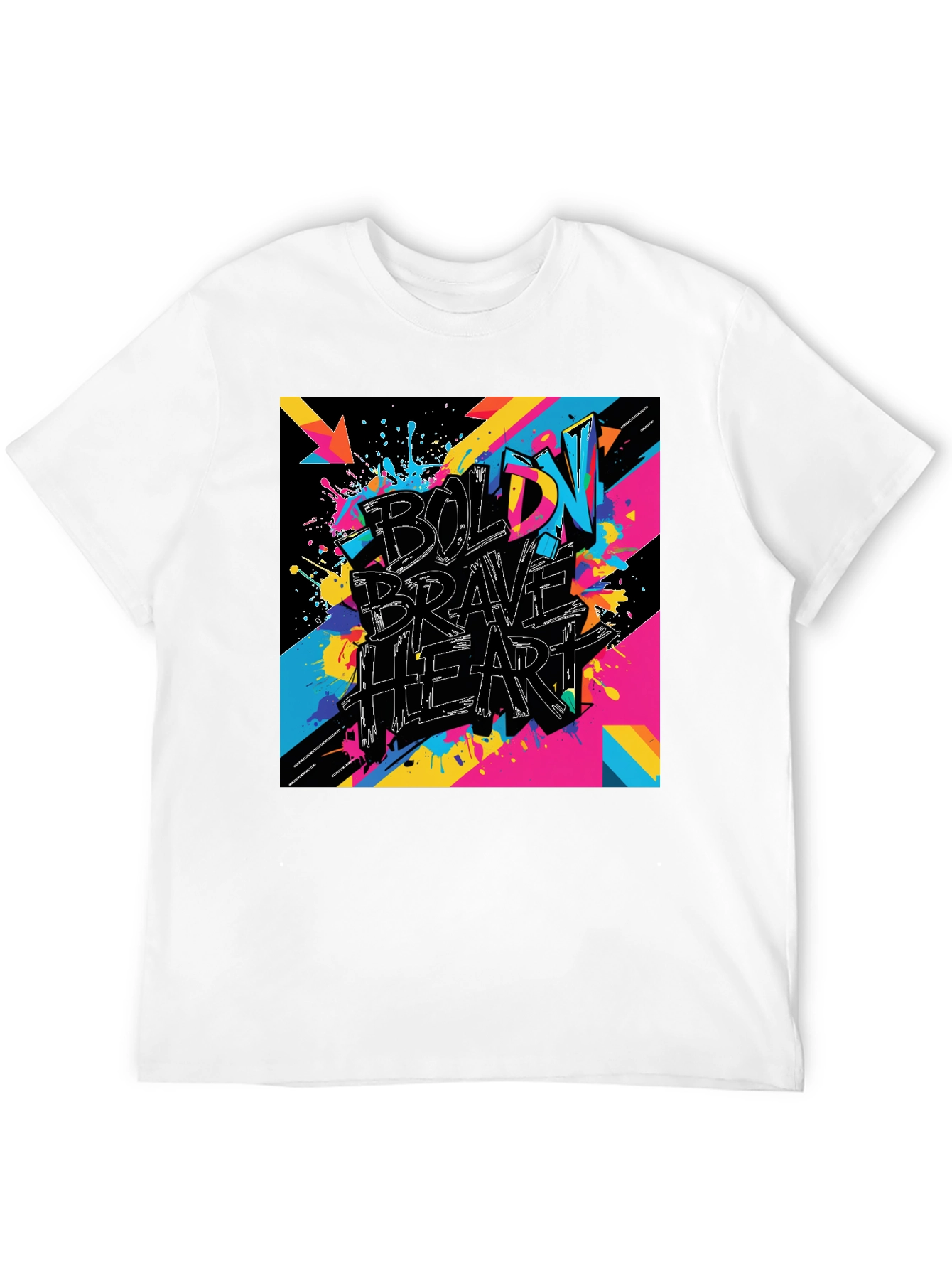 Bold Brave Heart Graphic Tee - Black