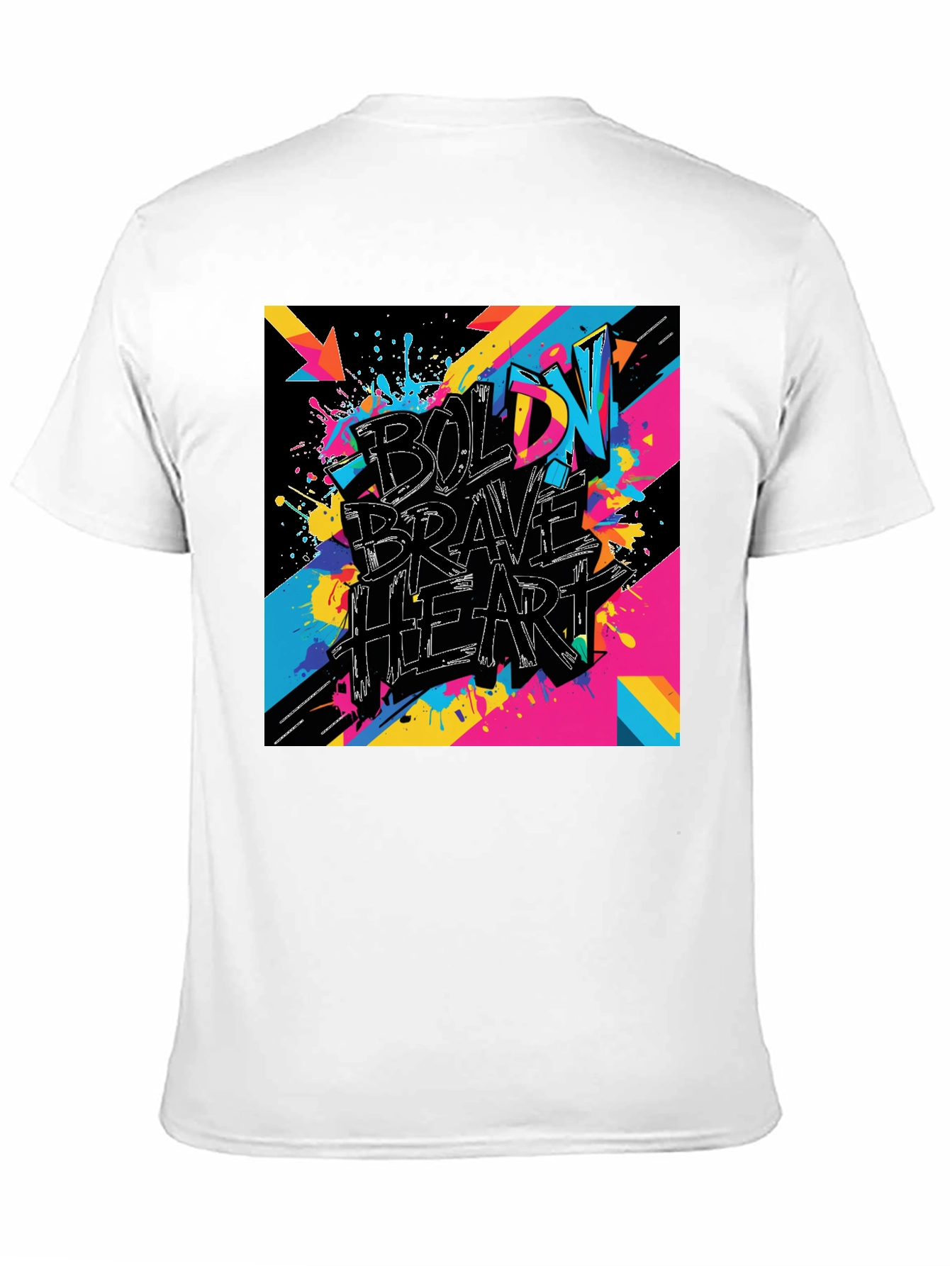 Bold Brave Heart Graphic Tee - Black