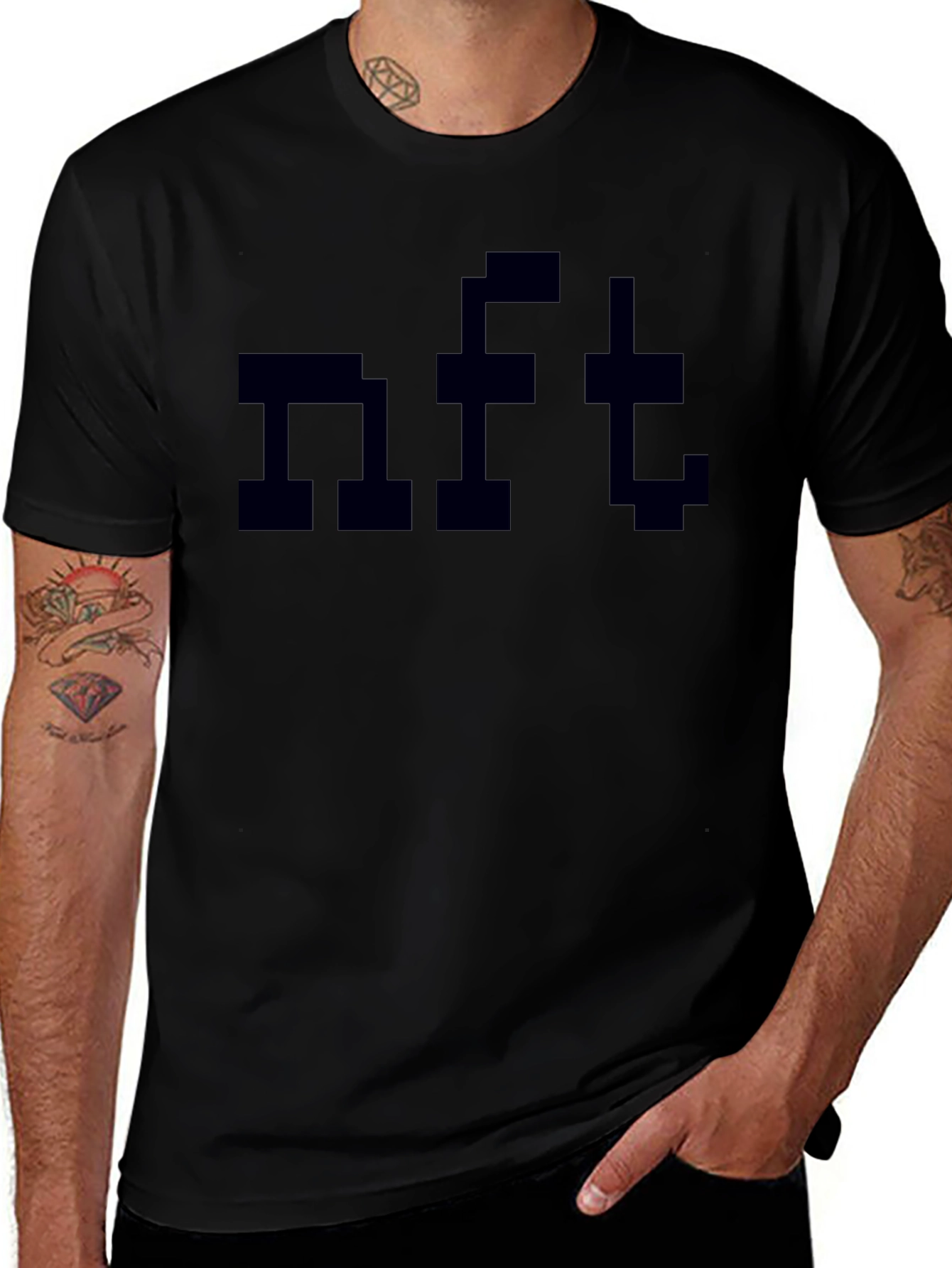 Pixelated NFT T-Shirt - Black Graphic Tee