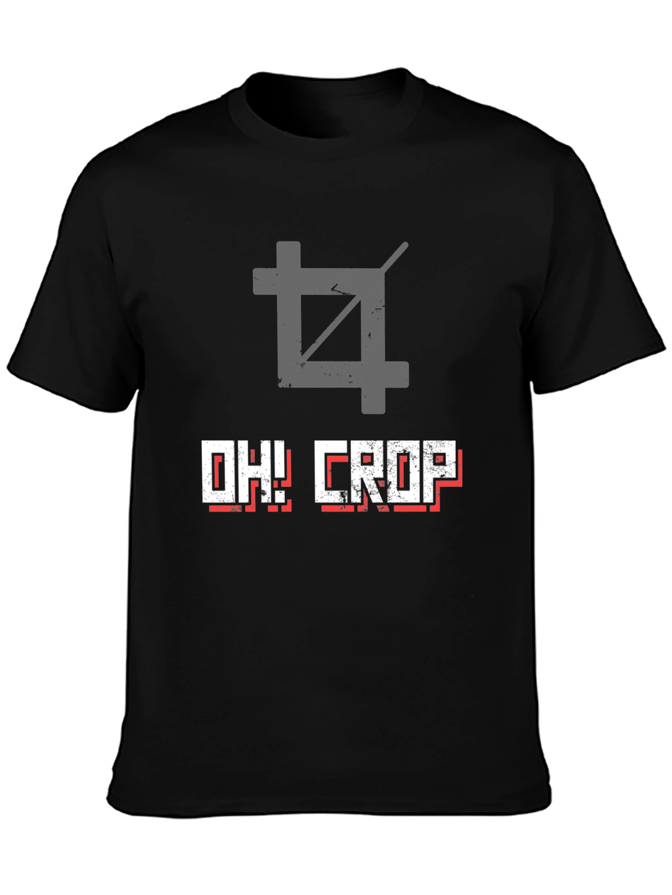 Oh! Crop Graphic Tee - Black Cotton T-Shirt