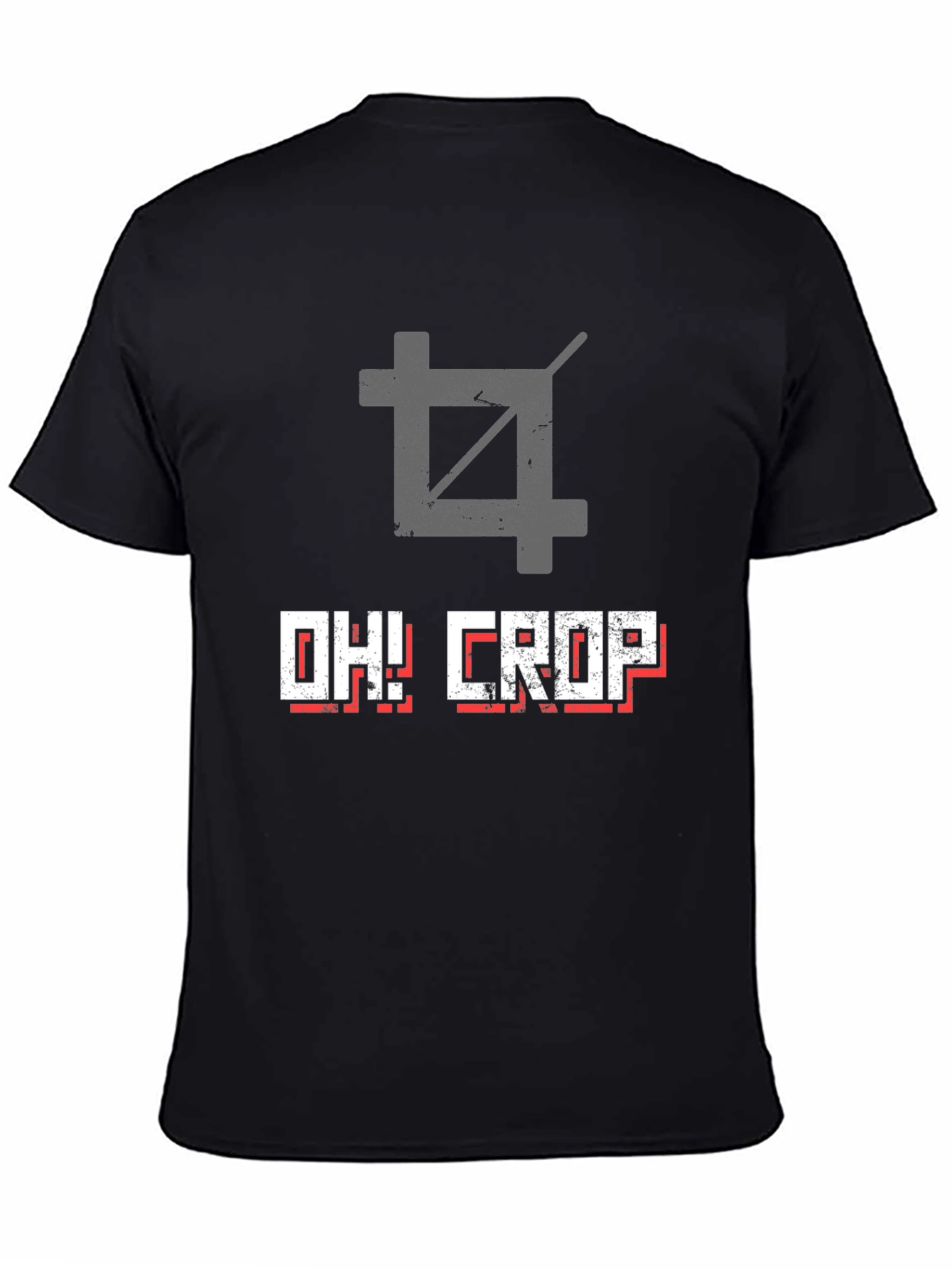 Oh! Crop Graphic Tee - Black Cotton T-Shirt