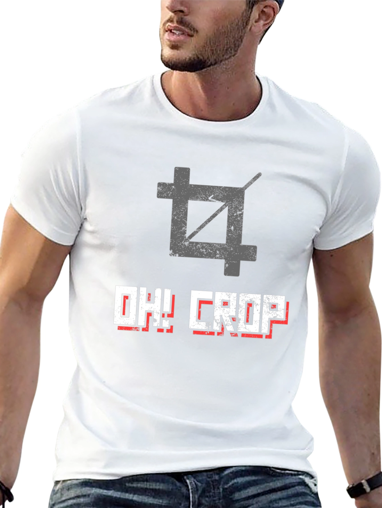 Oh! Crop Graphic Tee - Black Cotton T-Shirt