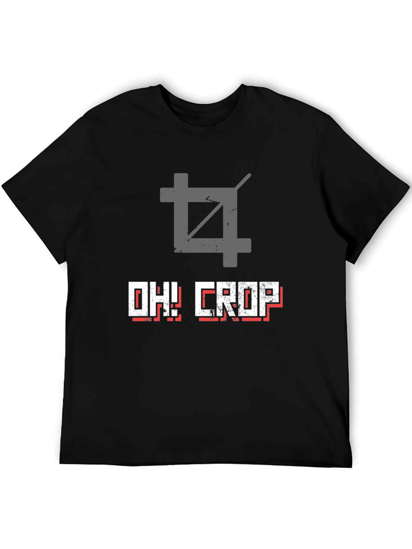 Oh! Crop Graphic Tee - Black Cotton T-Shirt