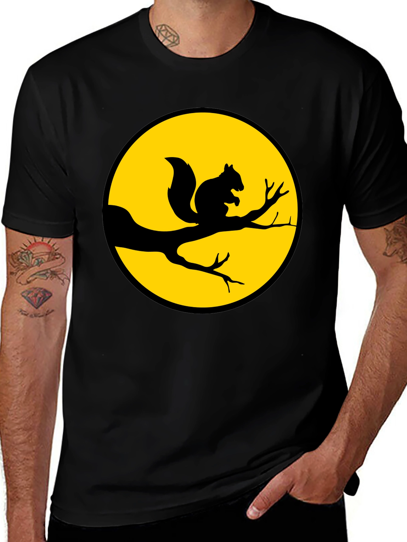 Squirrel Silhouette T-Shirt - Nature Inspired Graphic Tee