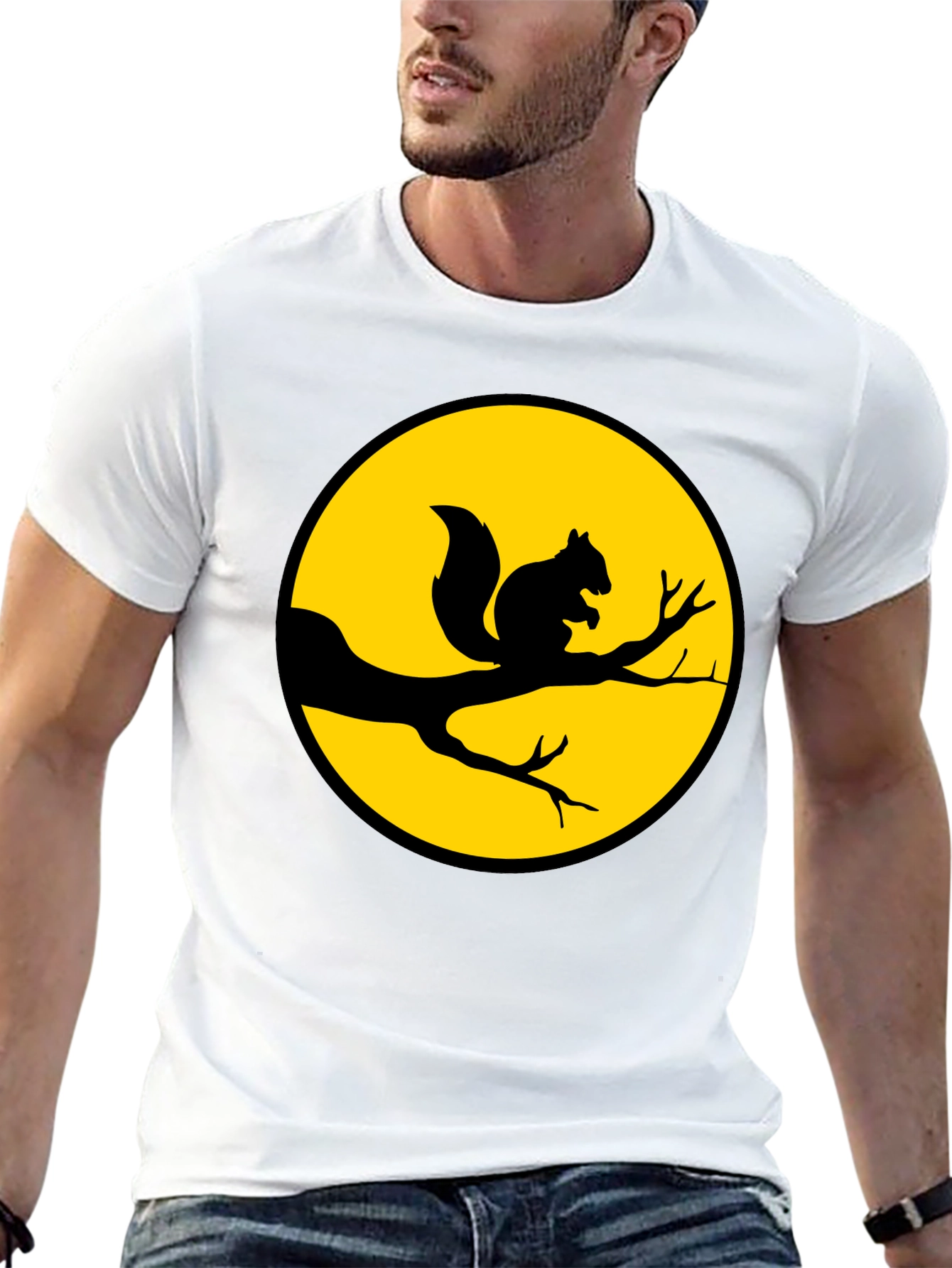 Squirrel Silhouette T-Shirt - Nature Inspired Graphic Tee
